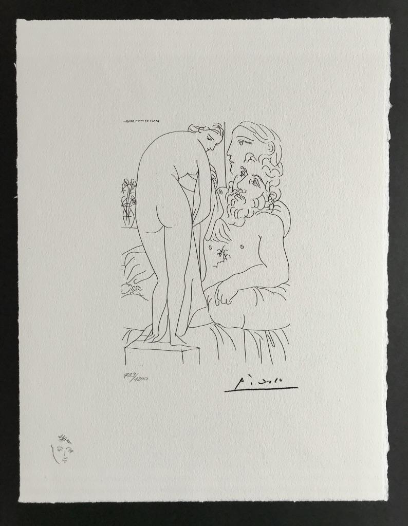  	Le sculpteur et la sculpture de dos (Suite Vollard Planche LI) - Print by Pablo Picasso
