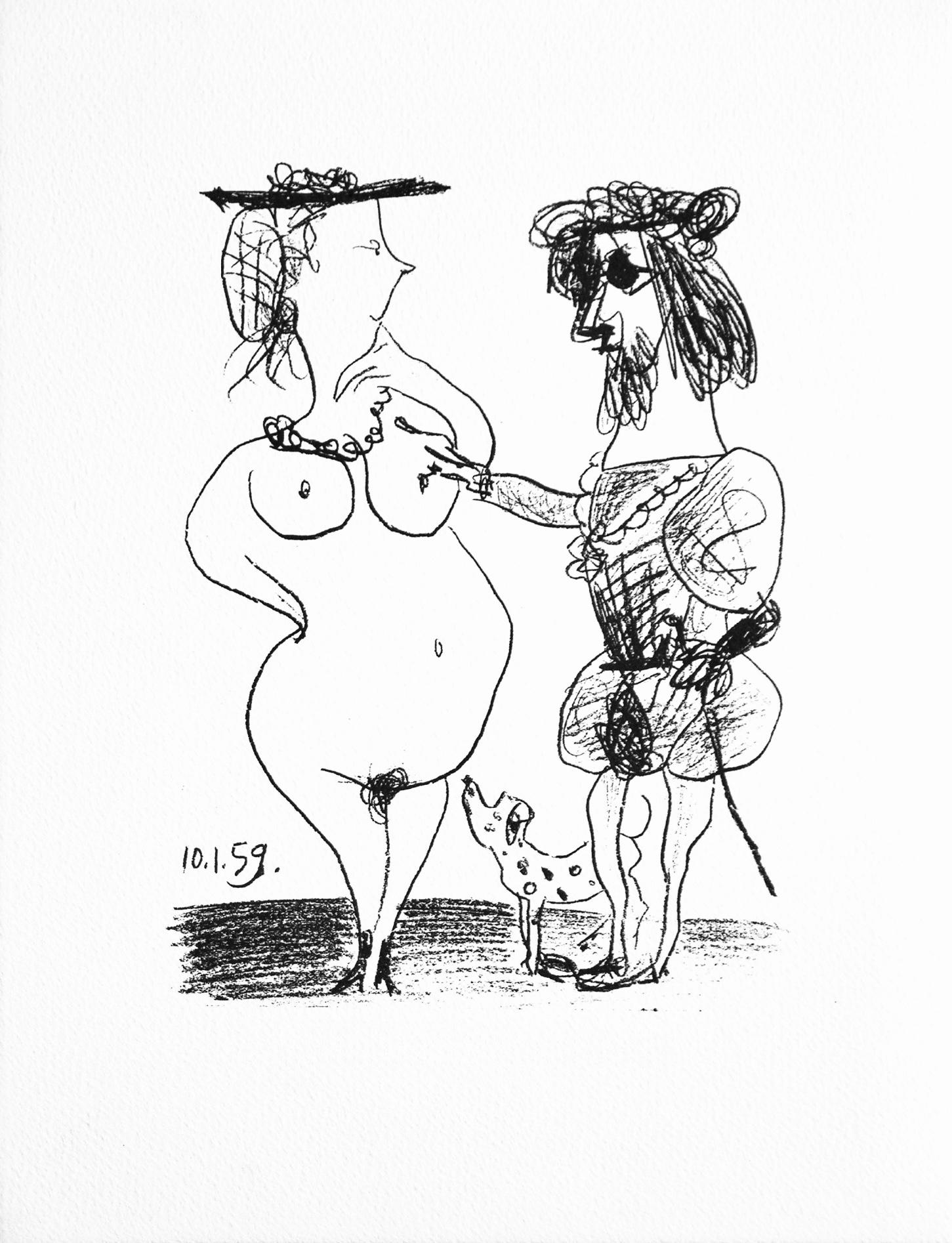 Le seigneur et la dame (Mourlot 322), Souvenirs et Portraits d'Artistes For Sale 1
