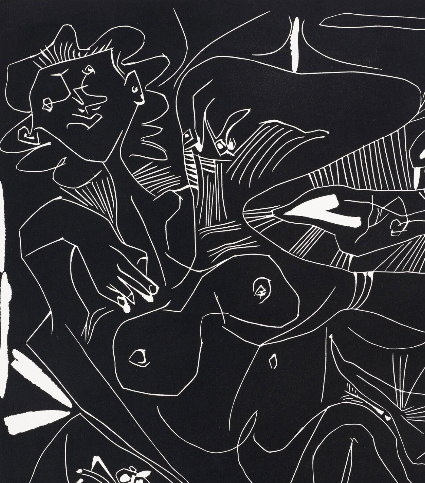 Le Thé: Deux Femmes Nues et un Chat (The Tea: Two Naked Women and a Cat) - Modern Print by Pablo Picasso