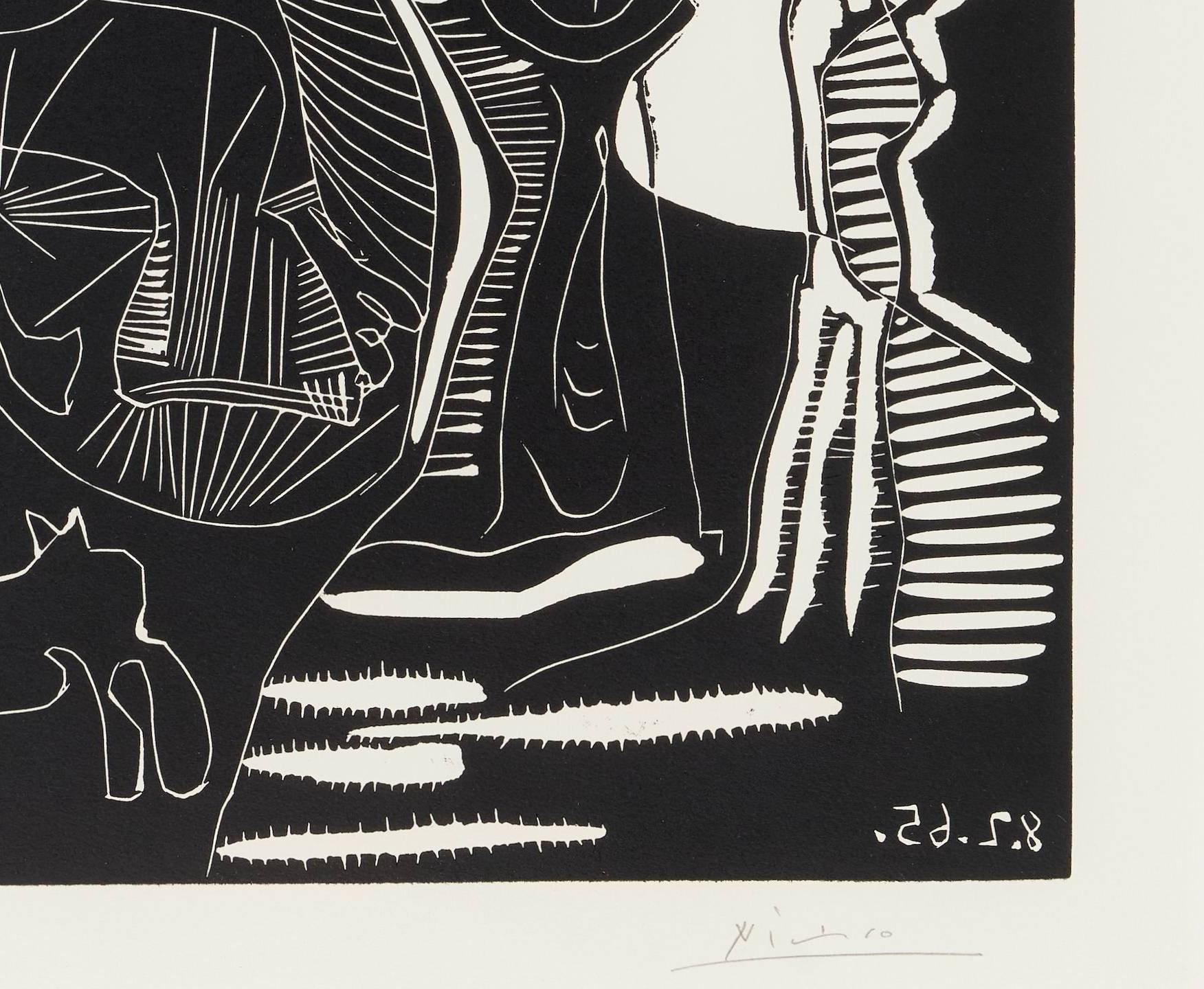 Le Thé: Deux Femmes Nues et une Chat (The Tea: Two Naked Women and a Cat) - Modern Print by Pablo Picasso
