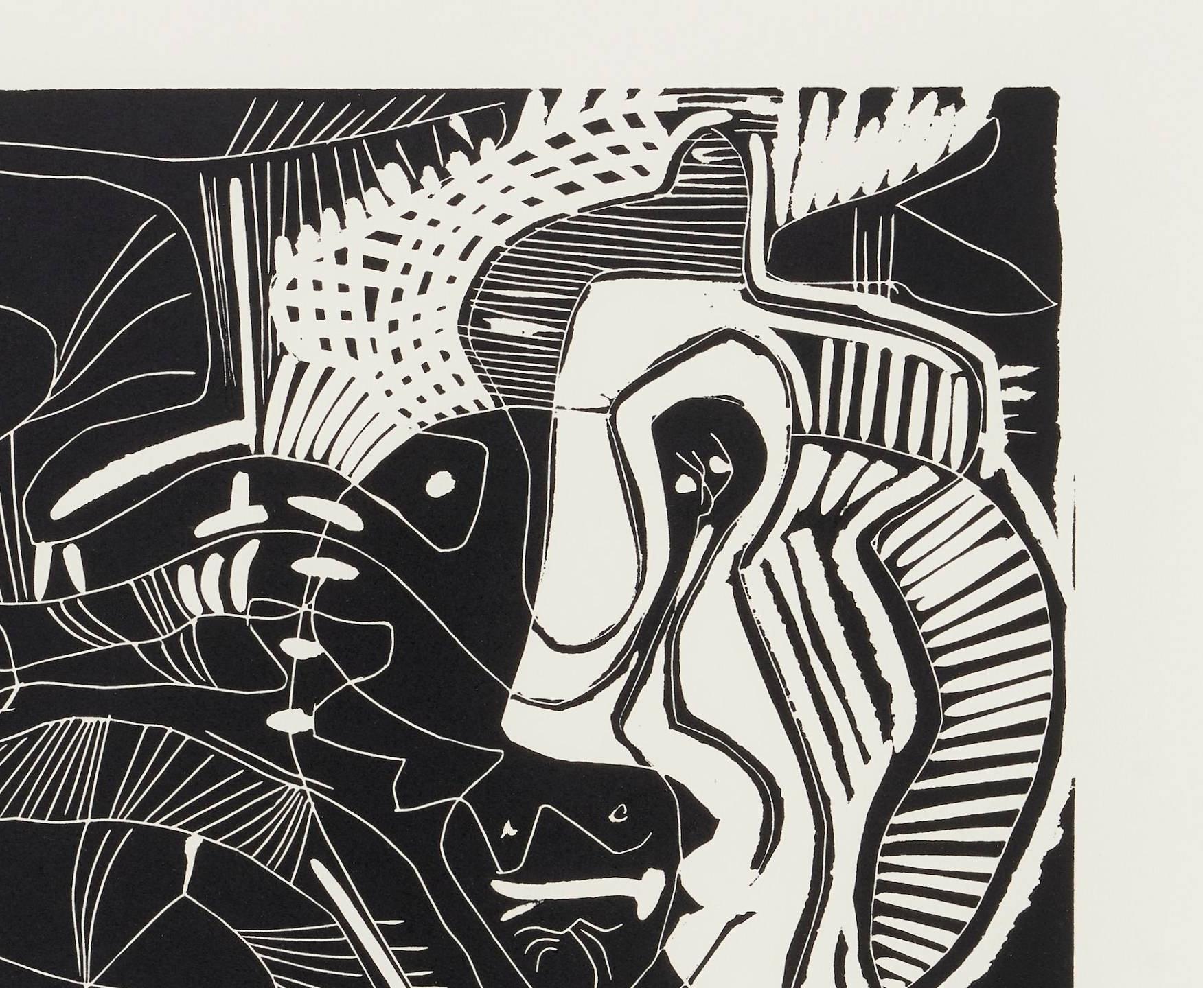 Pablo Picasso (1881-1973) - Le Thé: Deux Femmes Nues et une Chat (The Tea: Two Naked Women and a Cat)

Linocut from 1965.

an Artist’s Proof aside from the numbered edition of 50, on Arches paper.

Dimensions of work: 62.2 x 75 cm.

Hand