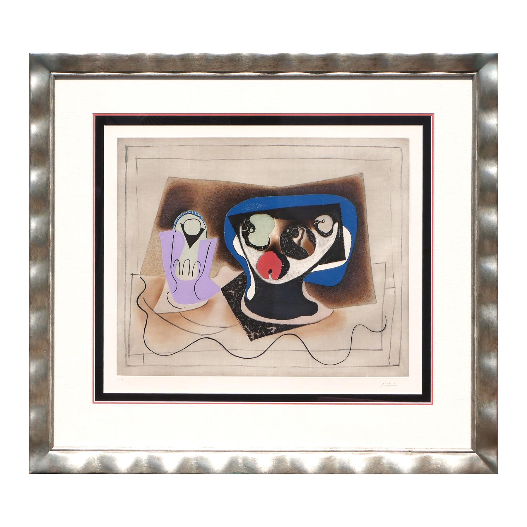 “Le Verre d’Absinthe” Modern Cubist Interior Sill Life Etching & Aquatint - Print by Pablo Picasso