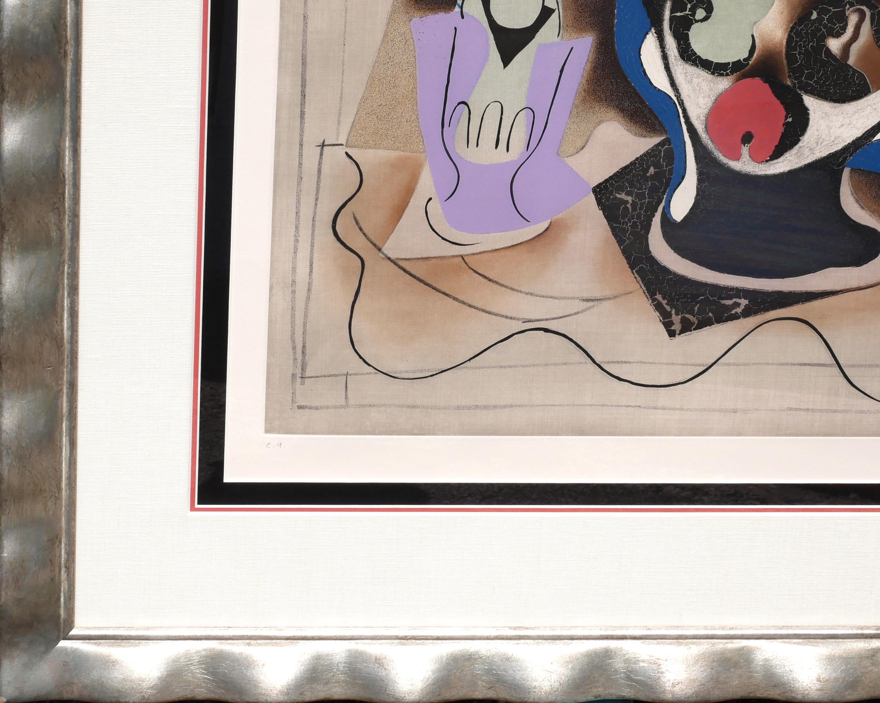 “Le Verre d’Absinthe” Modern Cubist Interior Sill Life Etching & Aquatint 3