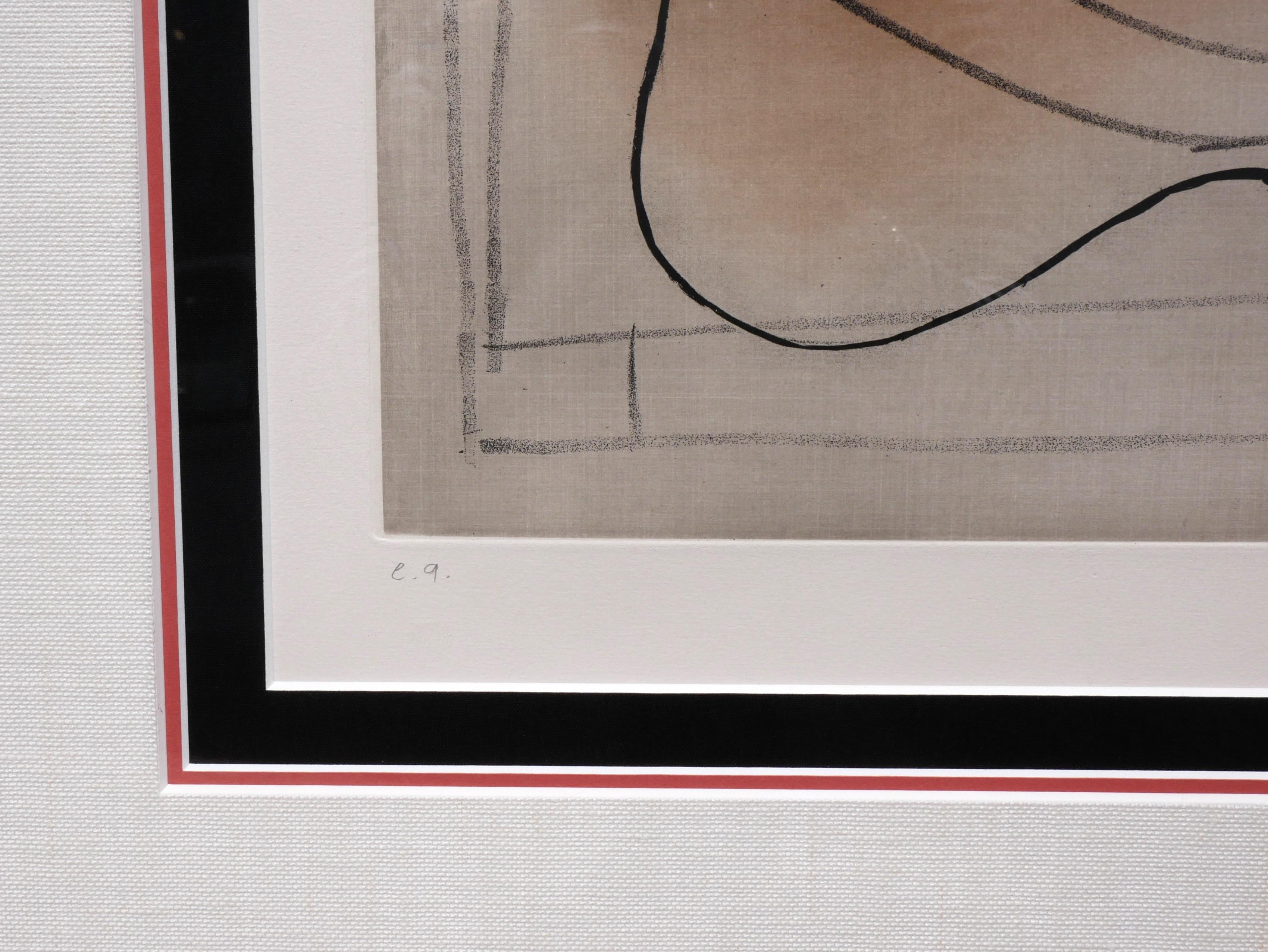 “Le Verre d’Absinthe” Modern Cubist Interior Sill Life Etching & Aquatint 5
