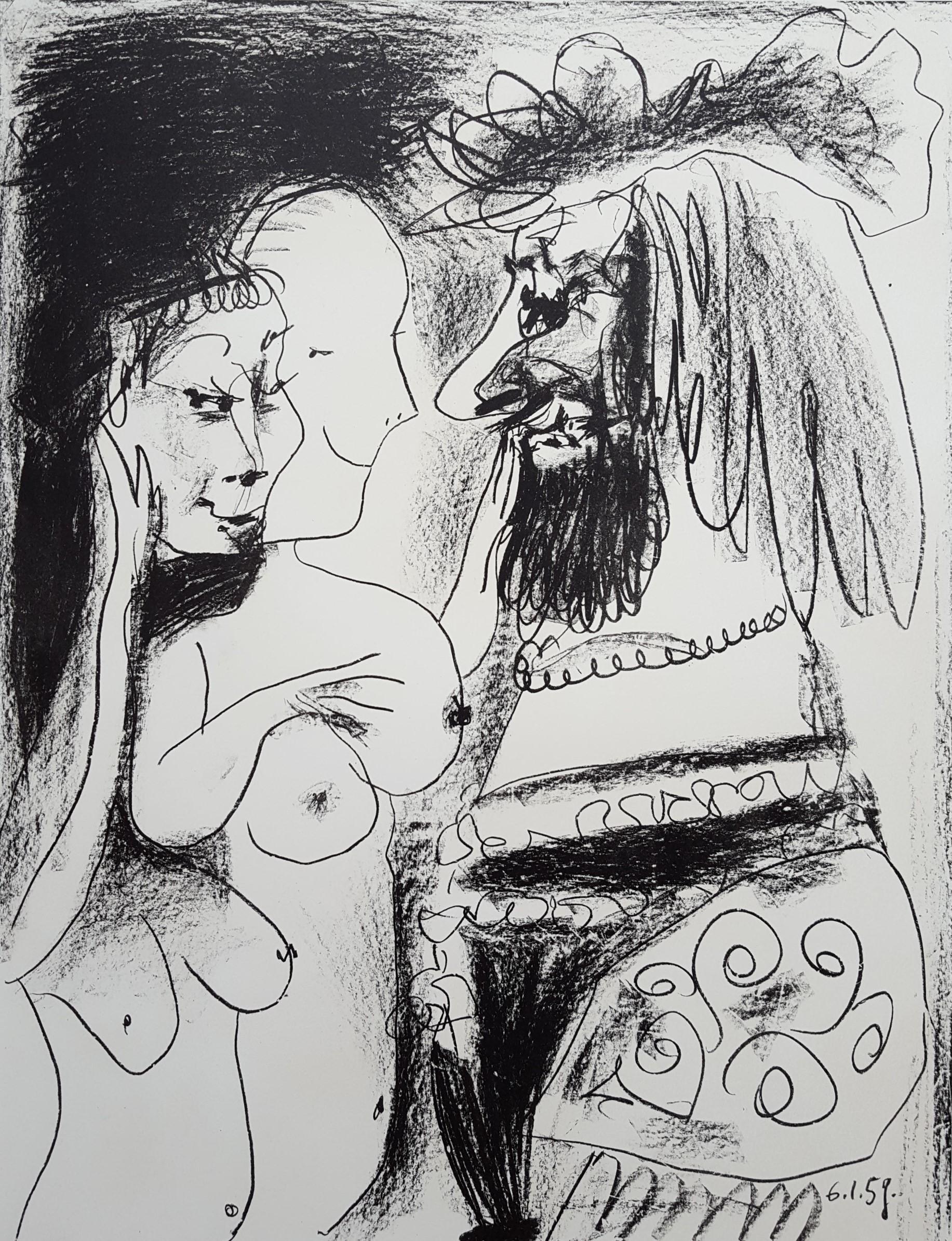 Pablo Picasso Figurative Print - Le Vieux Roi (The Old King) - signed in blue crayon, ed. 200