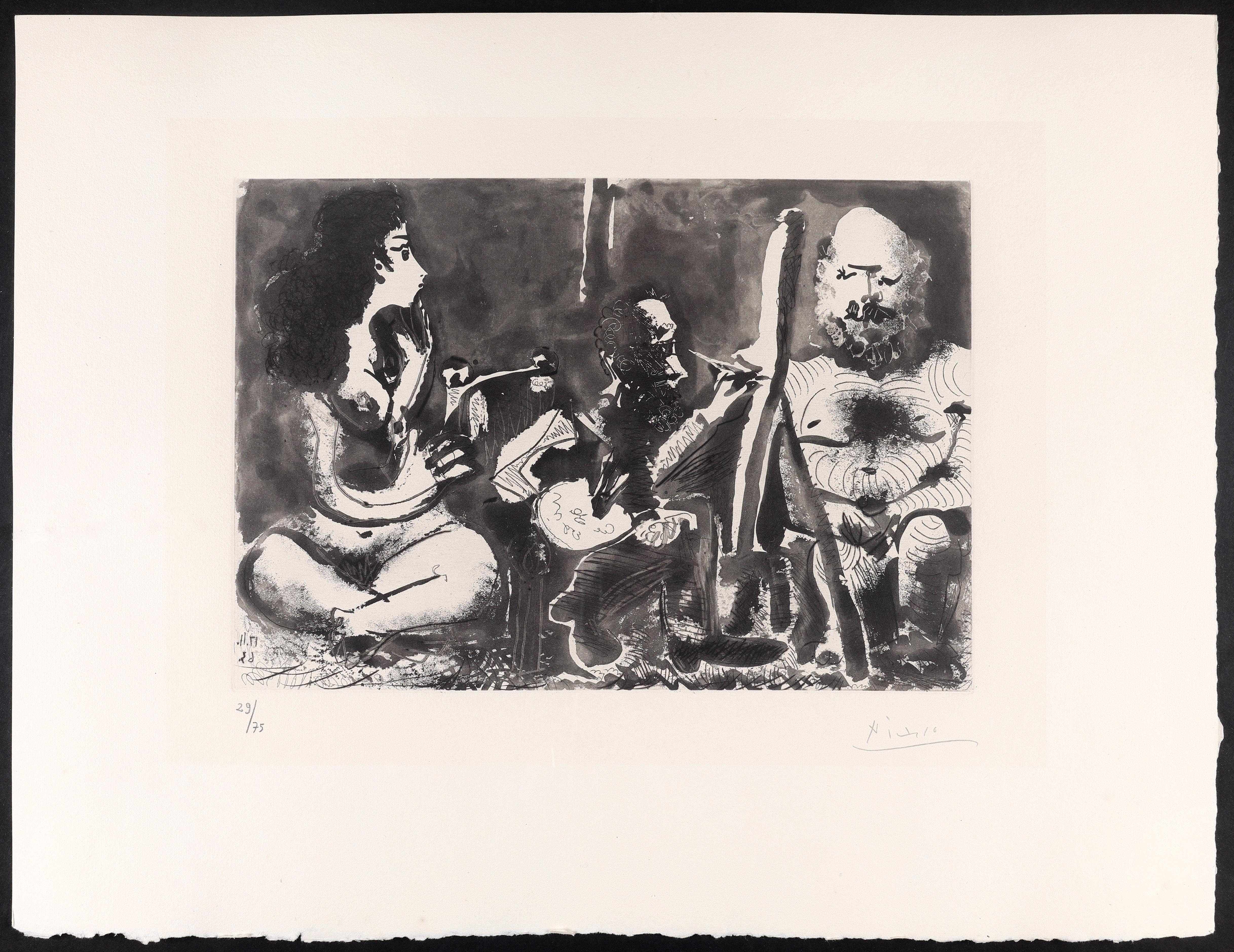 Pablo Picasso Figurative Print – Die Blauen von Barcelona