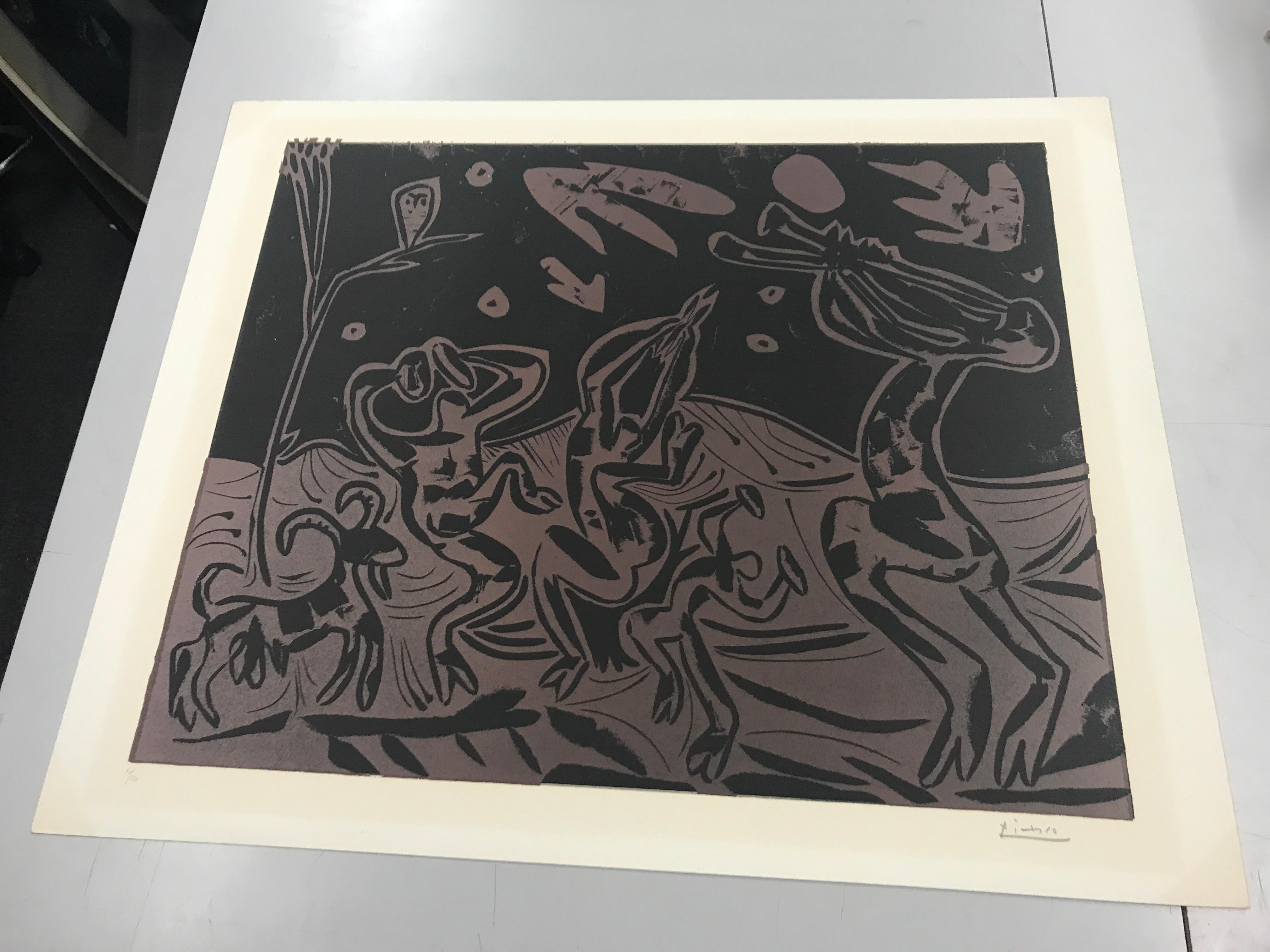 Les Danseurs au Hibou - Black Figurative Print by Pablo Picasso