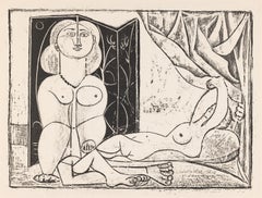 Les deux femmes nues (The Two Naked Women) - Rare Lithograph on Paper, 1946
