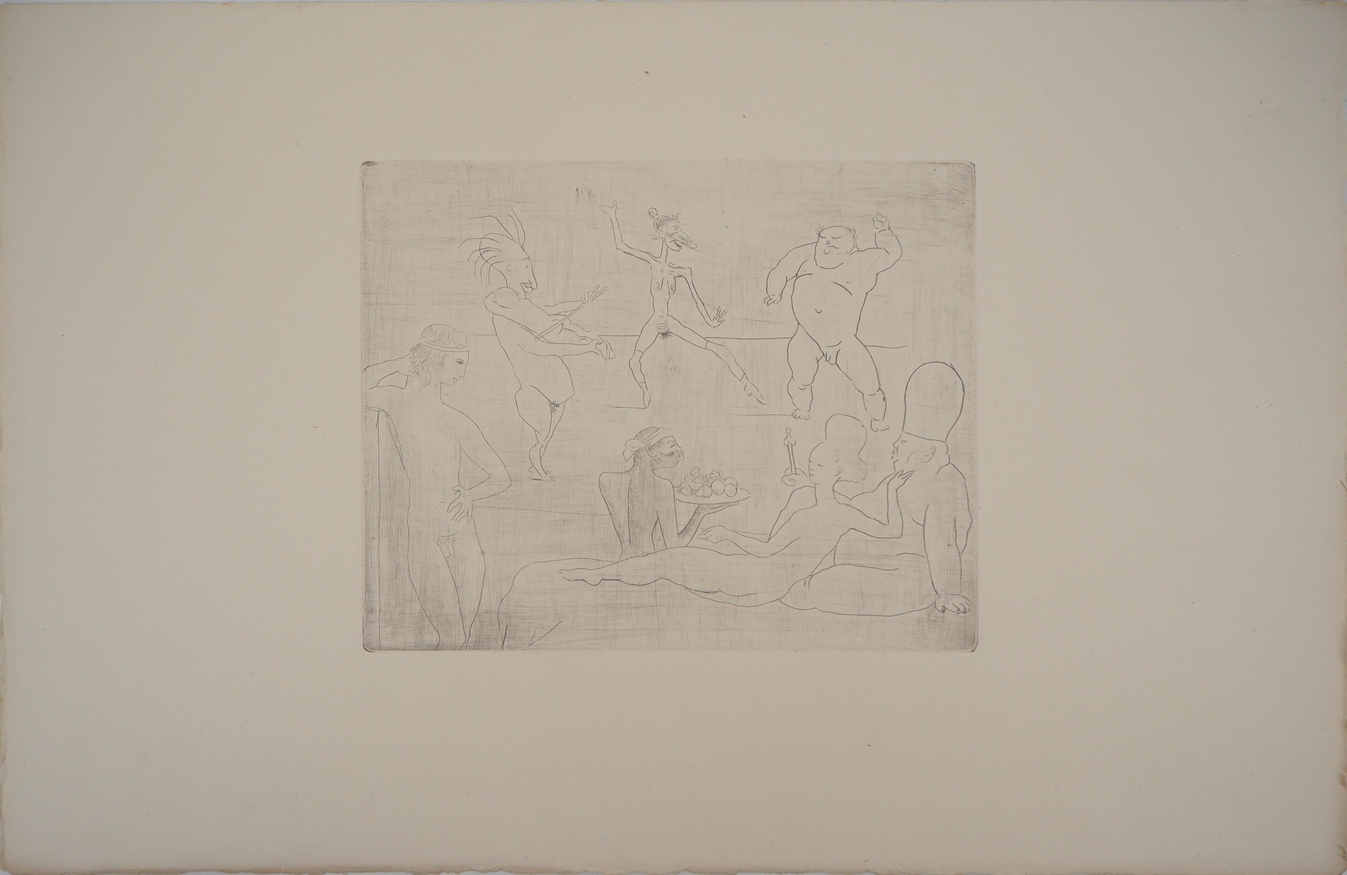 Les Saltimbanques : La Danse - Eau-forte originale (Bloch n°15) - Print de Pablo Picasso