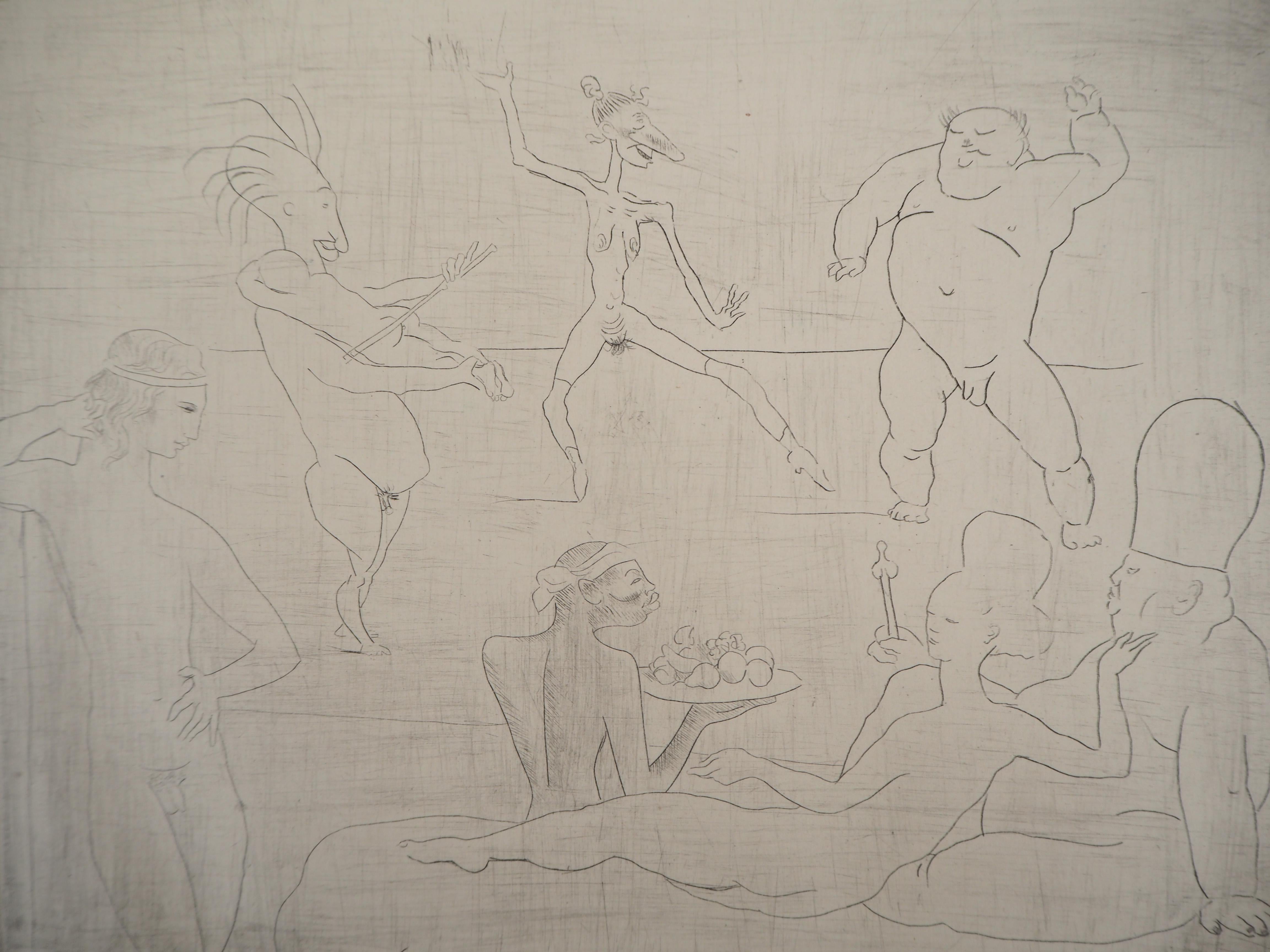 Les Saltimbanques : La Danse - Eau-forte originale (Bloch n°15) - Cubisme Print par Pablo Picasso