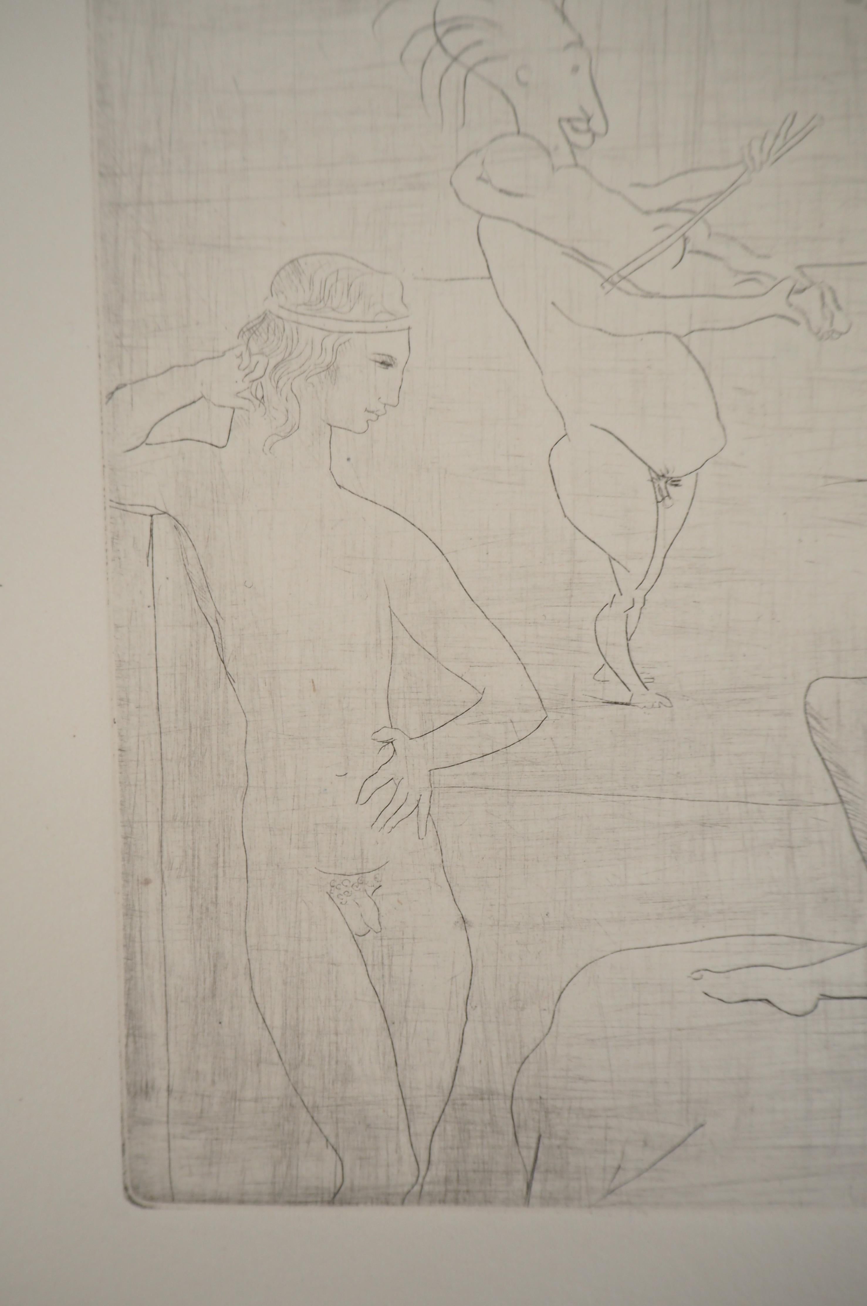 Les Saltimbanques : La Danse - Original etching (Bloch #15) - Cubist Print by Pablo Picasso