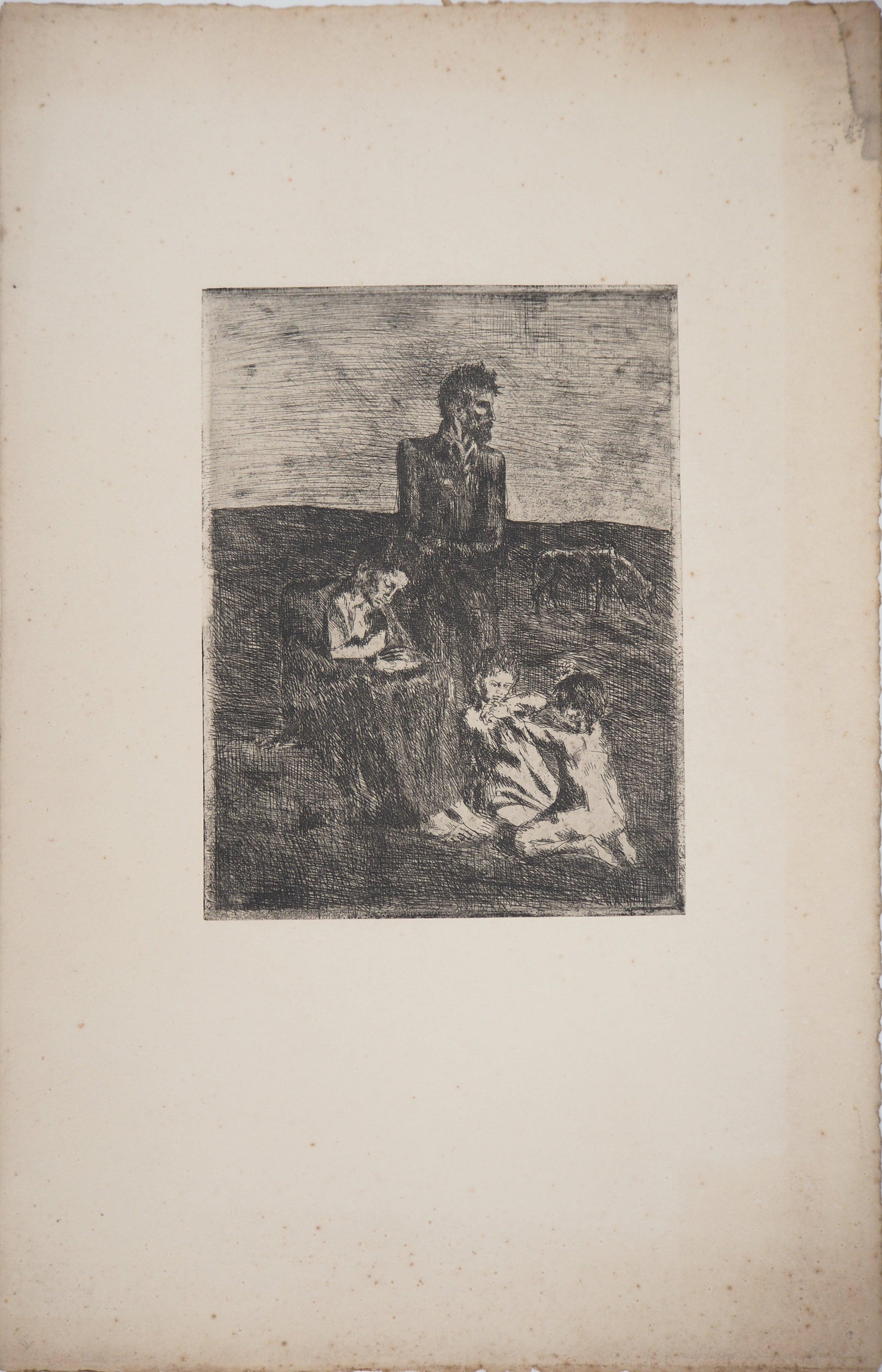 Les Saltimbanques : Les Pauvres - Original etching (Bloch #2) - Print by Pablo Picasso