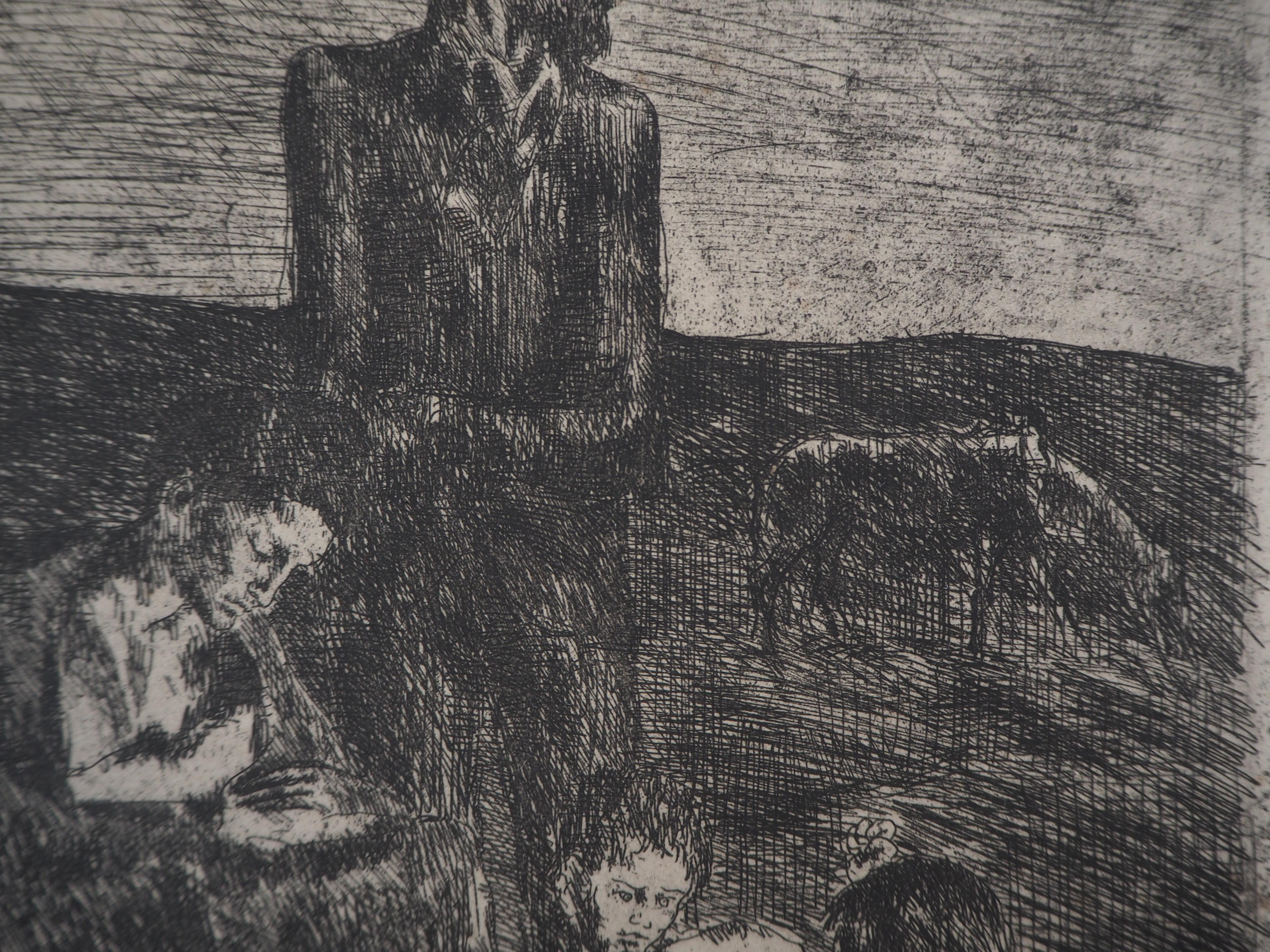 Les Saltimbanques : Les Pauvres - Original etching (Bloch #2) - Cubist Print by Pablo Picasso