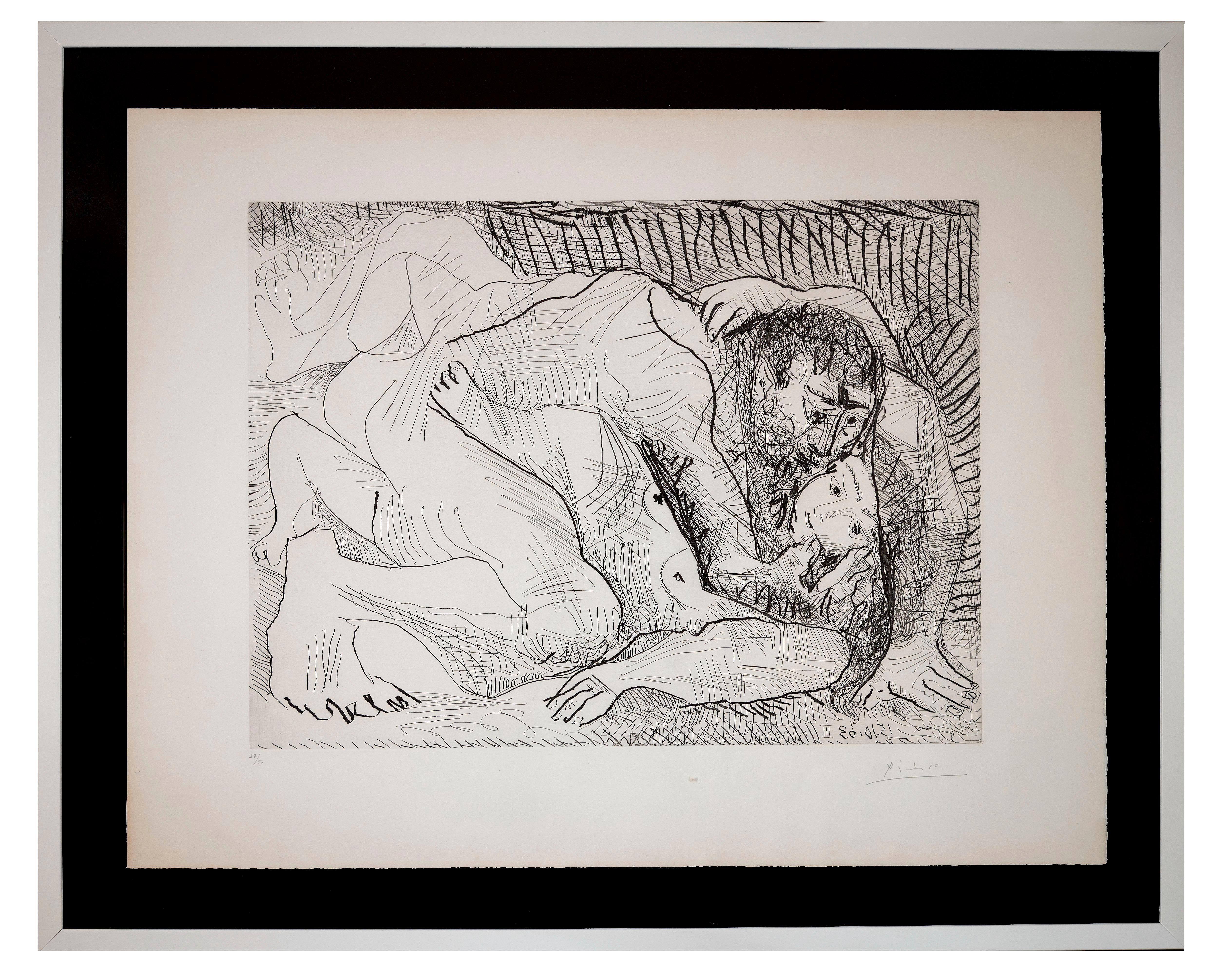 L'Etreinte II – Radierung von P. Picasso – 1963 – Print von Pablo Picasso