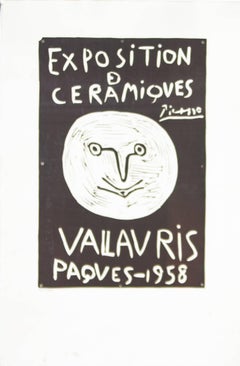 Picasso Poster Art Ceramics Exposition Vallauris 1958 Mourlot