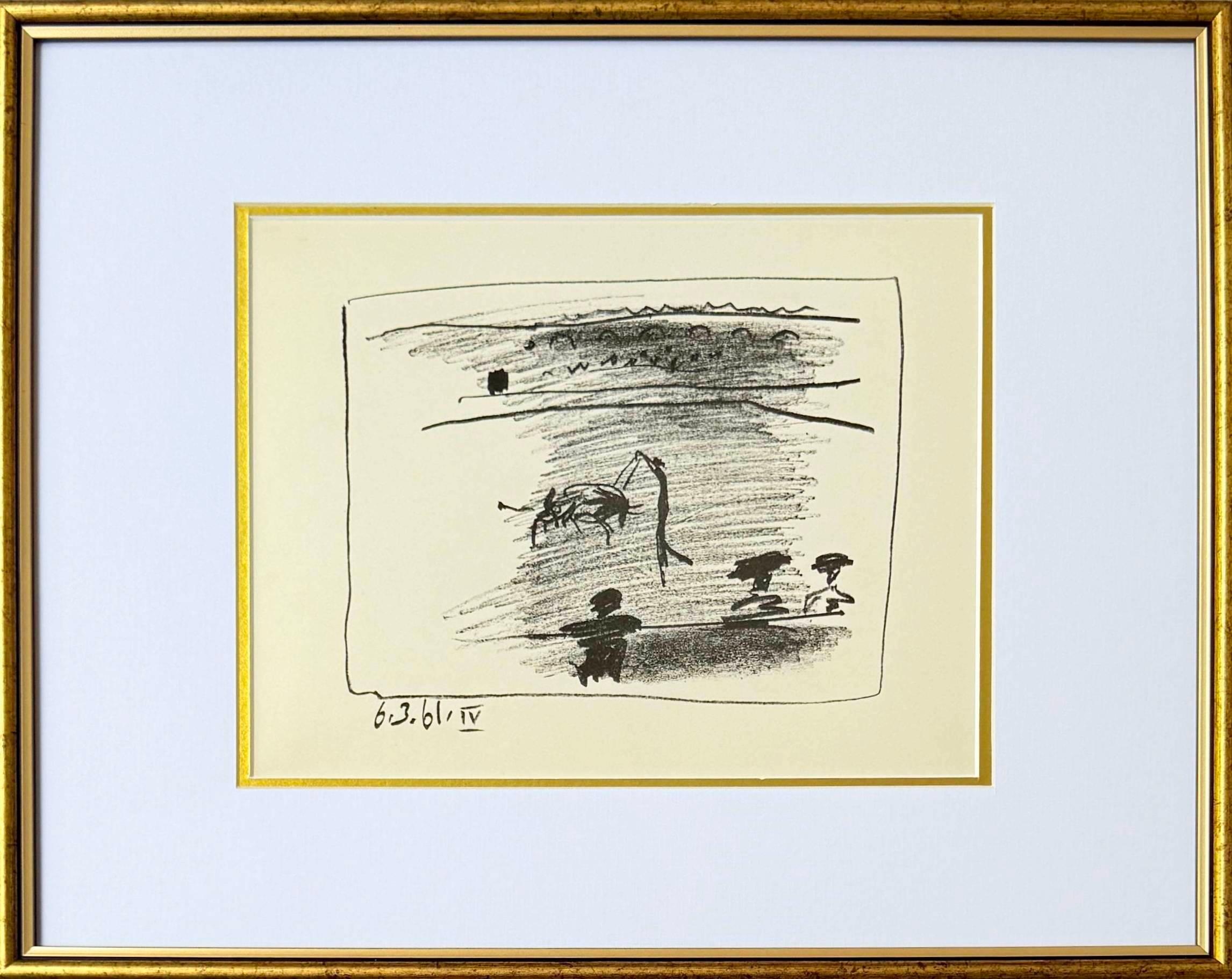 Pablo Picasso Figurative Print - Los Banderillos, Original Lithograph, Modern, Framed, 1961, Excellent