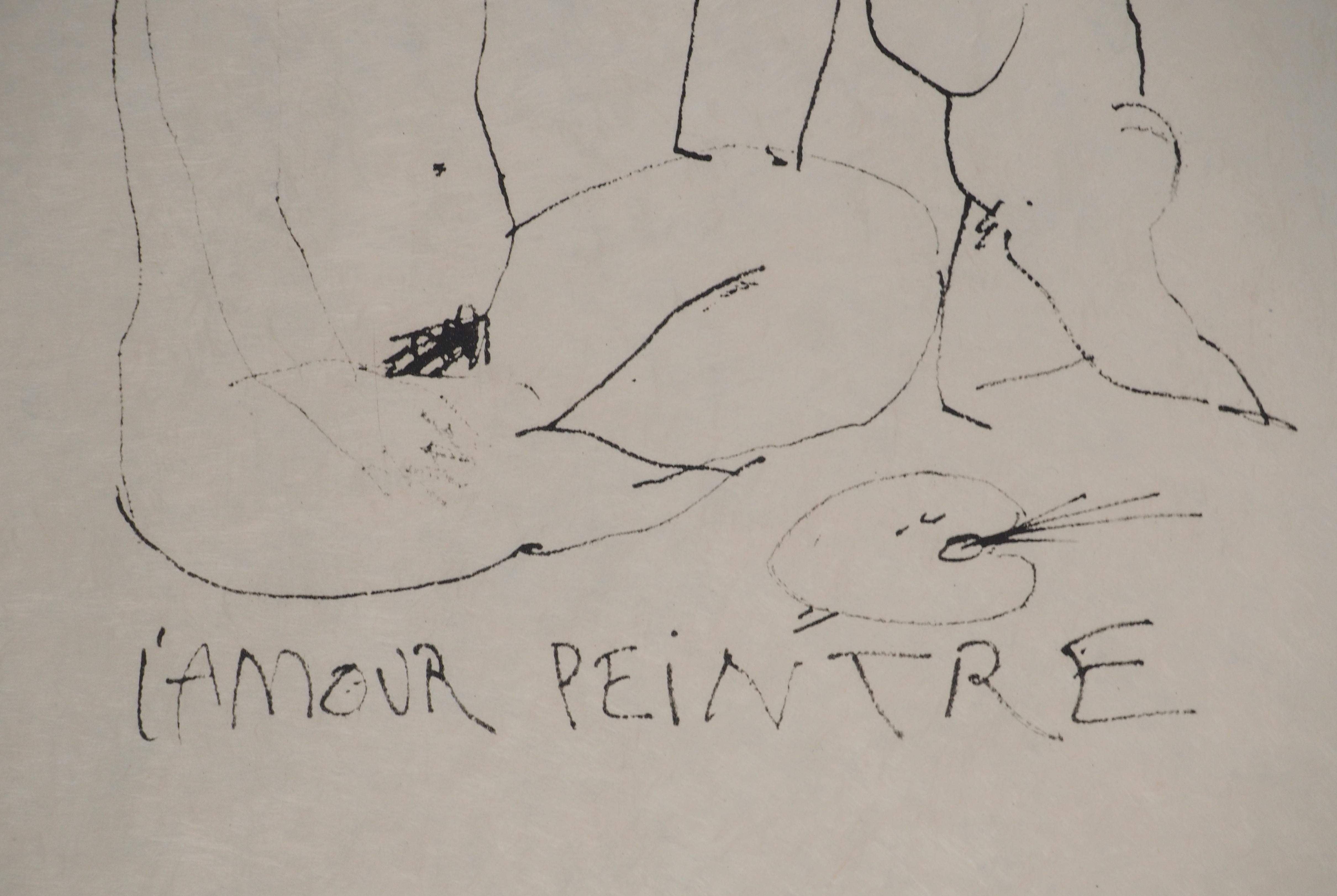 Love as a Painter - Lithograph For Sale 1