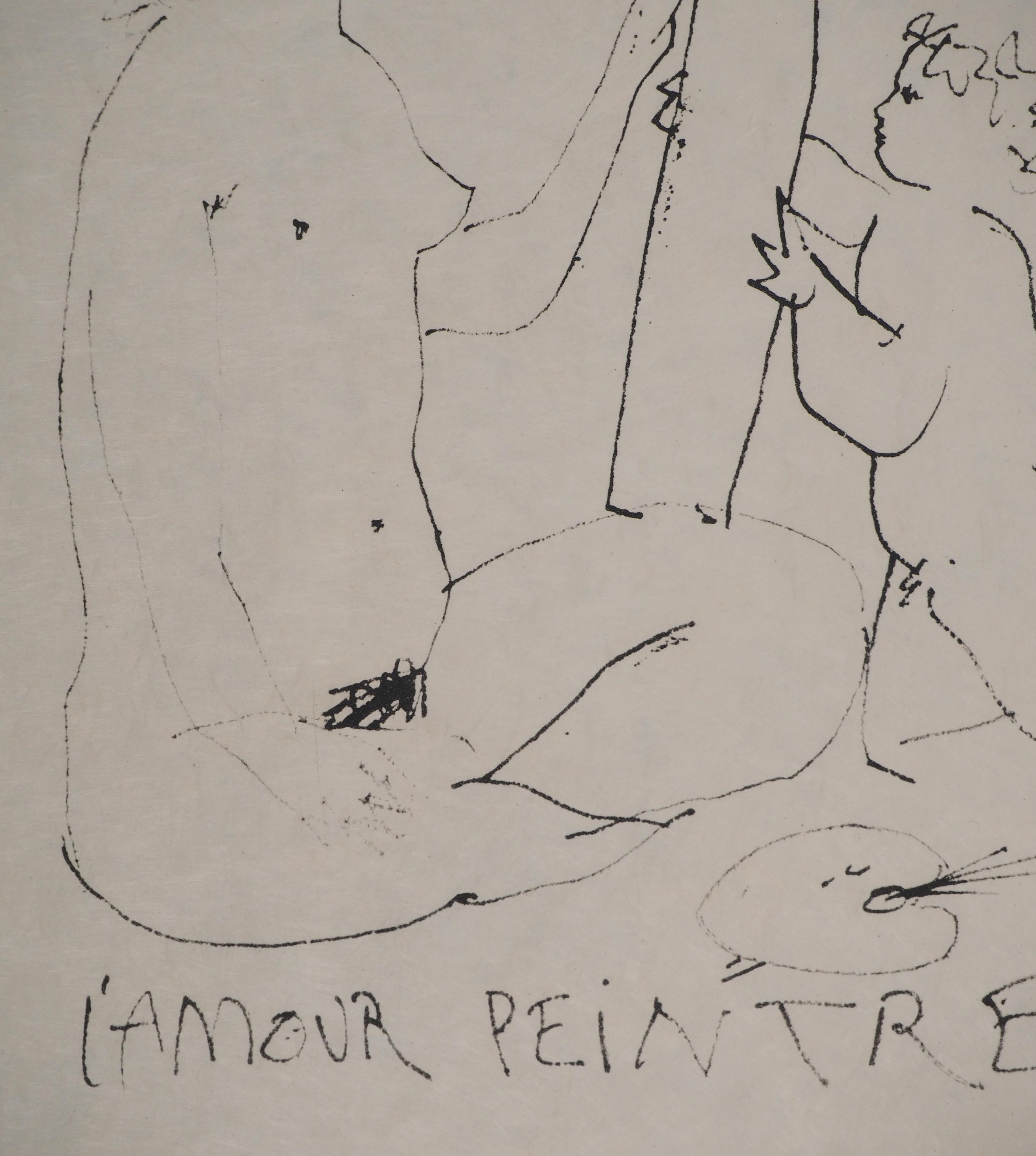 Love as a Painter - Lithograph For Sale 2