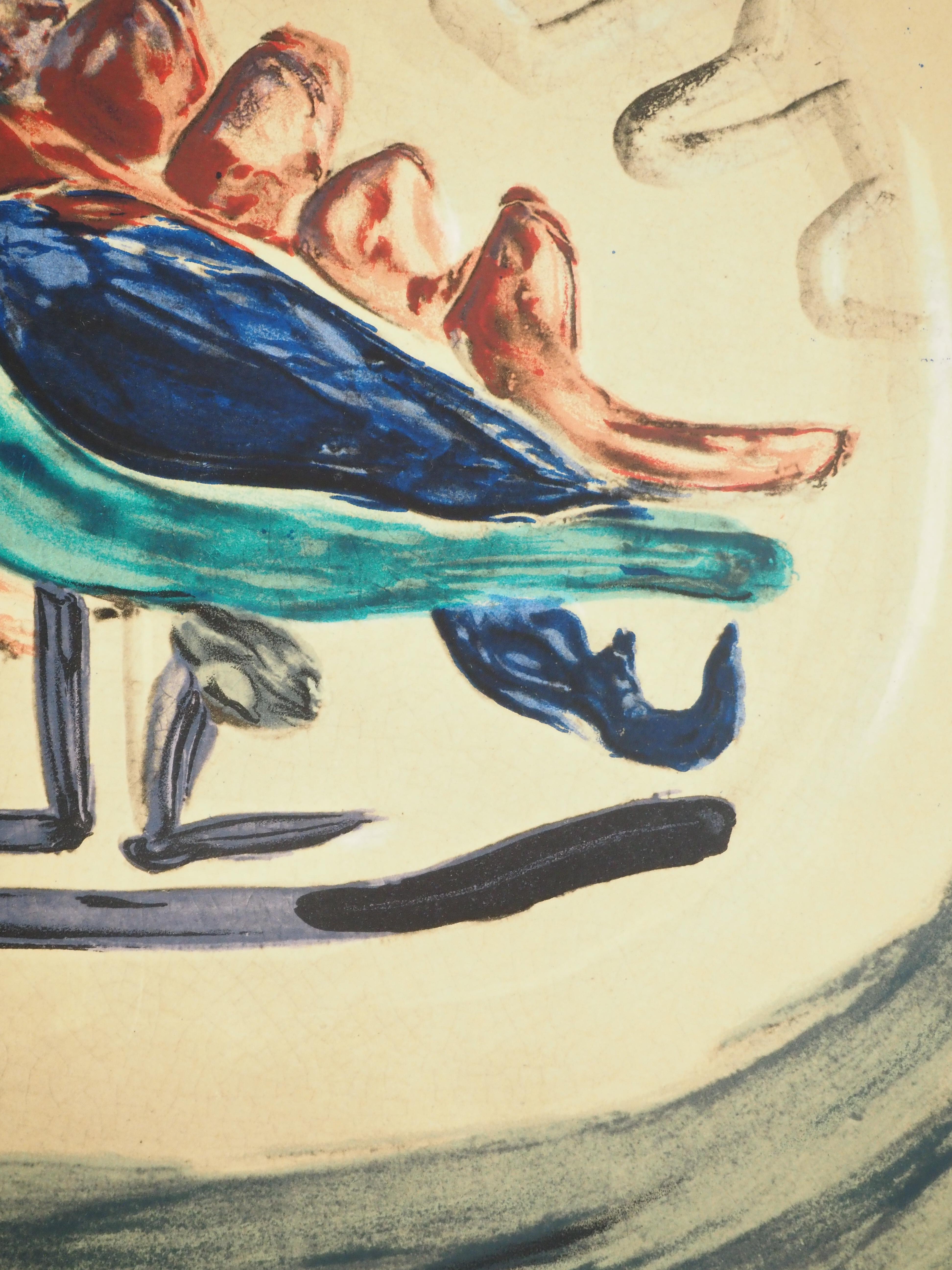 Madoura, Colorful Bird - Original lithograph poster (Czwiklitzer #319) - Beige Animal Print by Pablo Picasso