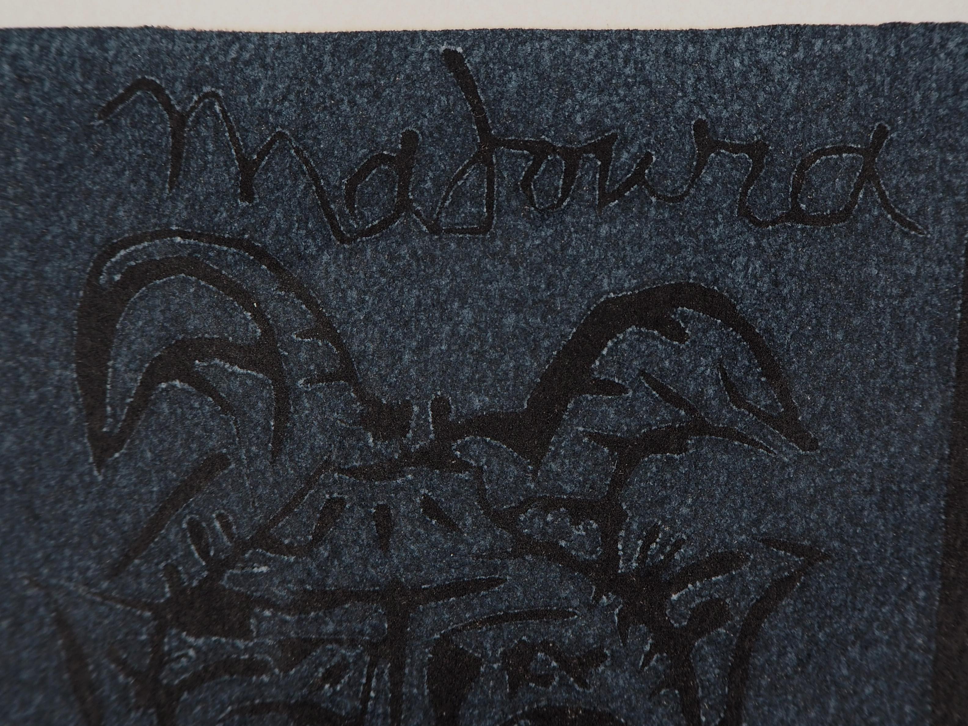 Madoura: Pottery and Fauns - Original linocut, 1961 (Bloch #1021 / Baer #1270) For Sale 3