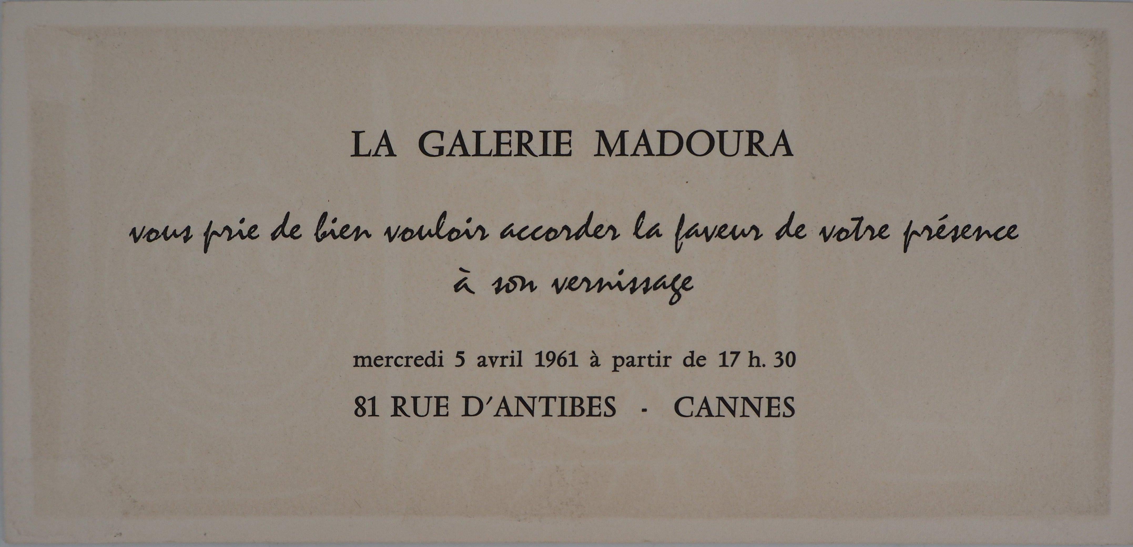 Madoura: Pottery and Fauns - Original linocut, 1961 (Bloch #1021 / Baer #1270) For Sale 4