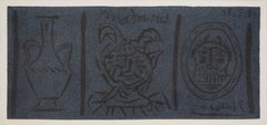 Madoura: Alfarería y Faunos - Linograbado original, 1961 (Bloch #1021 / Baer #1270)