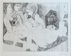Maison geschlossen. Bavardages, avec perroque, Célestine, et le portrait de Degas