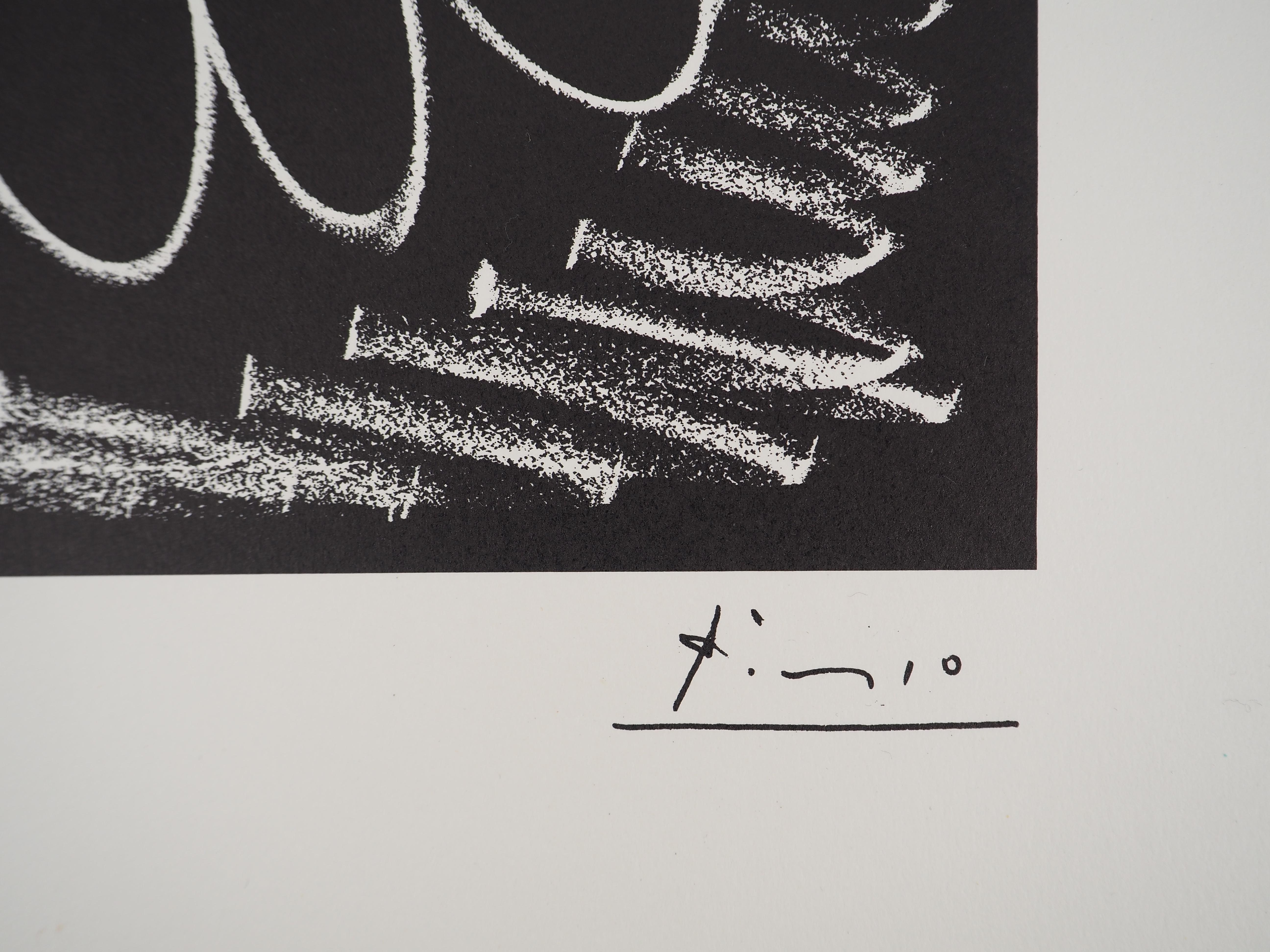 Hombre con barba - Litografía - Firma impresa - Print de Pablo Picasso