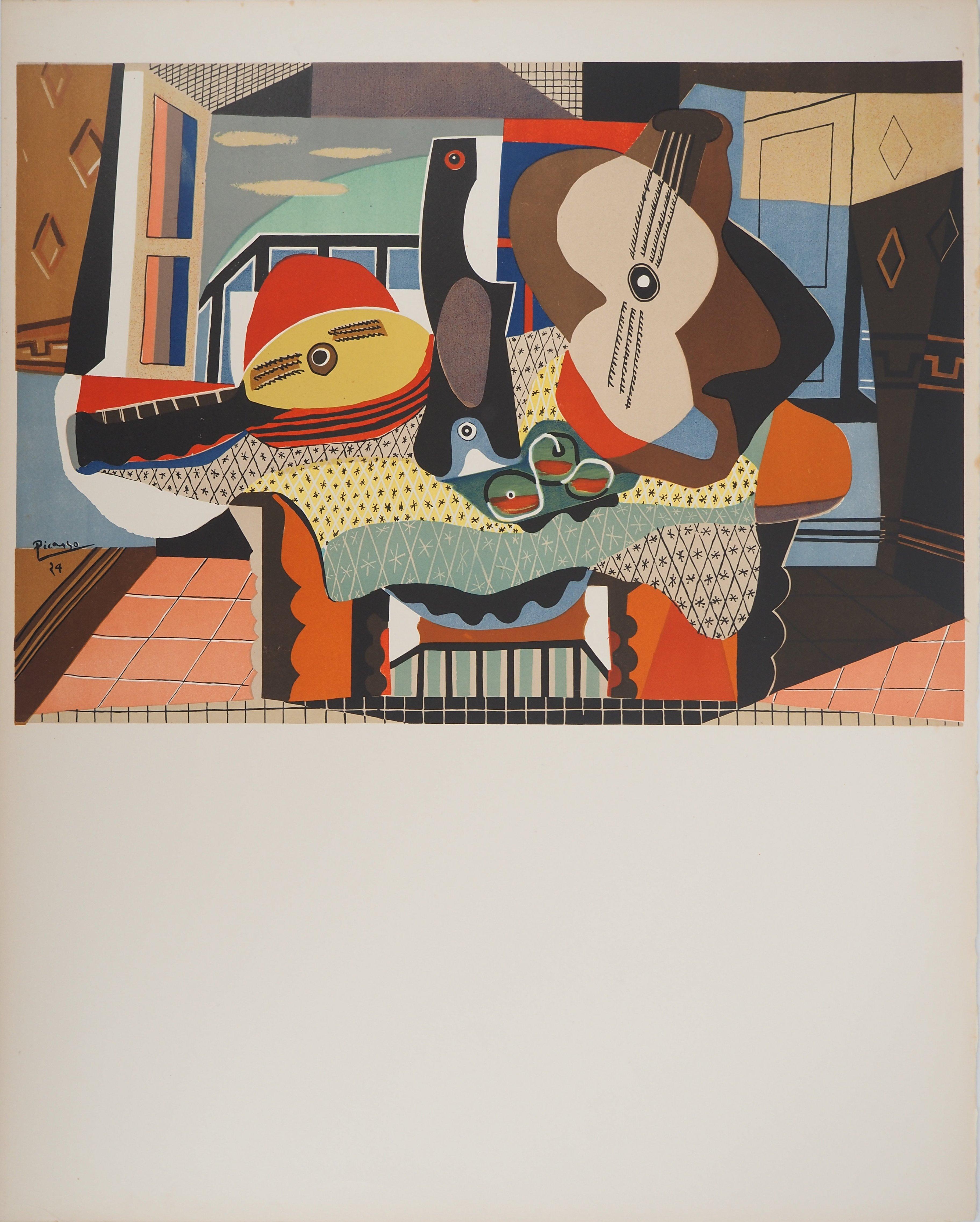 Mandolin and Guitar - Lithograph (Mourlot) - Print by Pablo Picasso