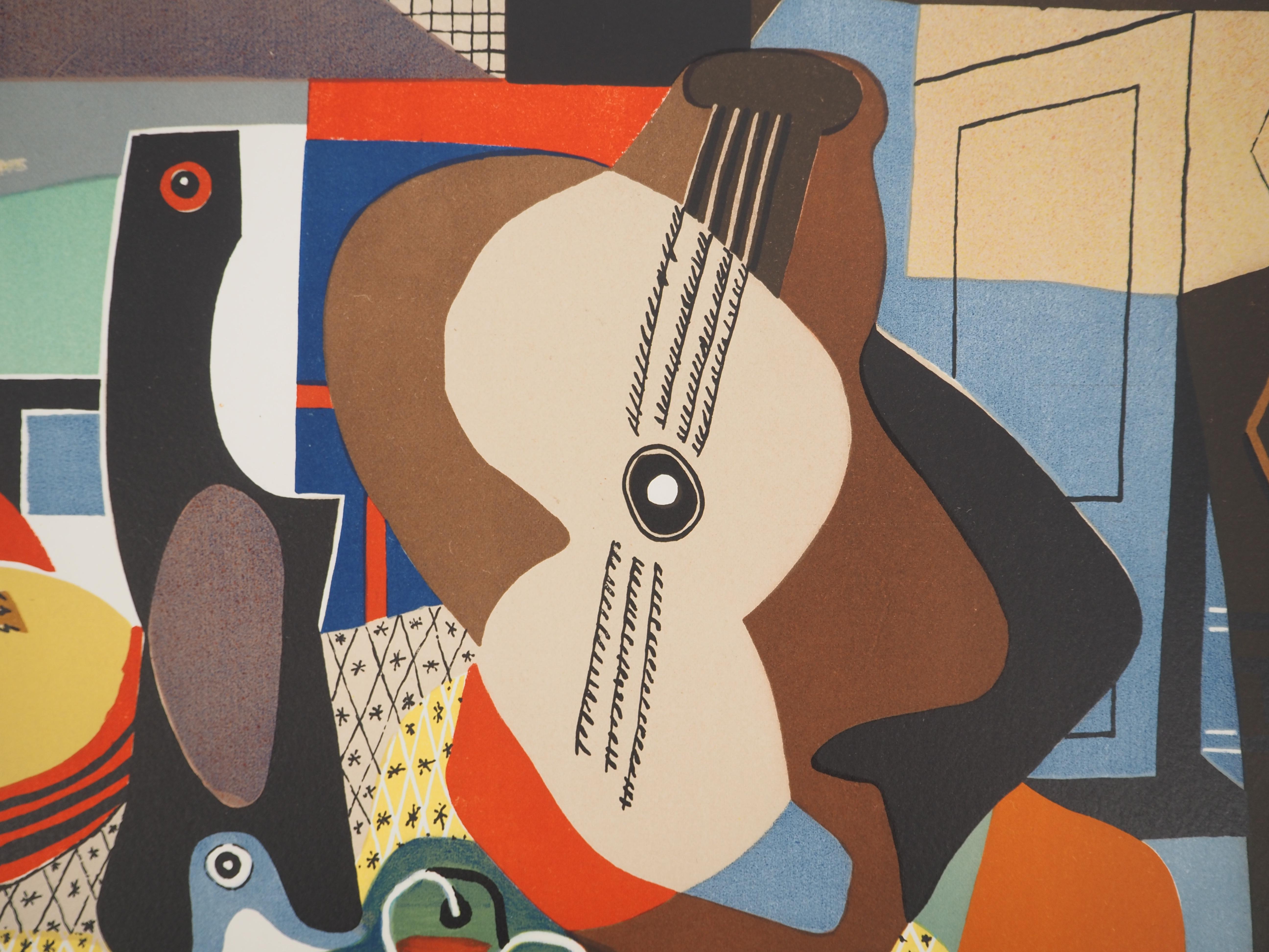 Pablo PICASSO (1881-1973)
Mandolin and Guitar, 1958

Lithograph (Atelier Mourlot, Paris)
Signed in the plate
On Arches vellum, 69 x 55 cm (c. 28 x 22 in)

REFERENCES:
- Catalogue raisonné Czwiklitzer #141
- Catalogue raisonné Rodrigo #75
- Catalogue