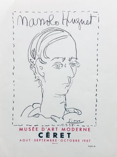 Retro Manolo Hugnet, Ceret, Musee D'art Moderne, 1957. Poster (Reproduction). 