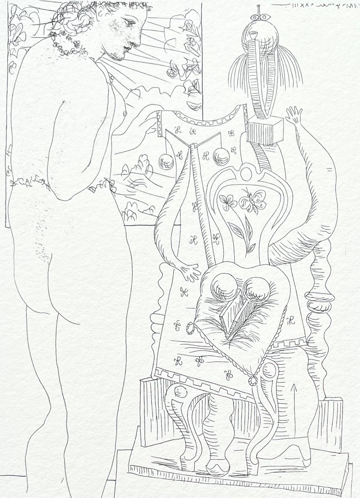 Picasso, Marie-Thérèse considérant son Effigie surréaliste sculptée (d'après)