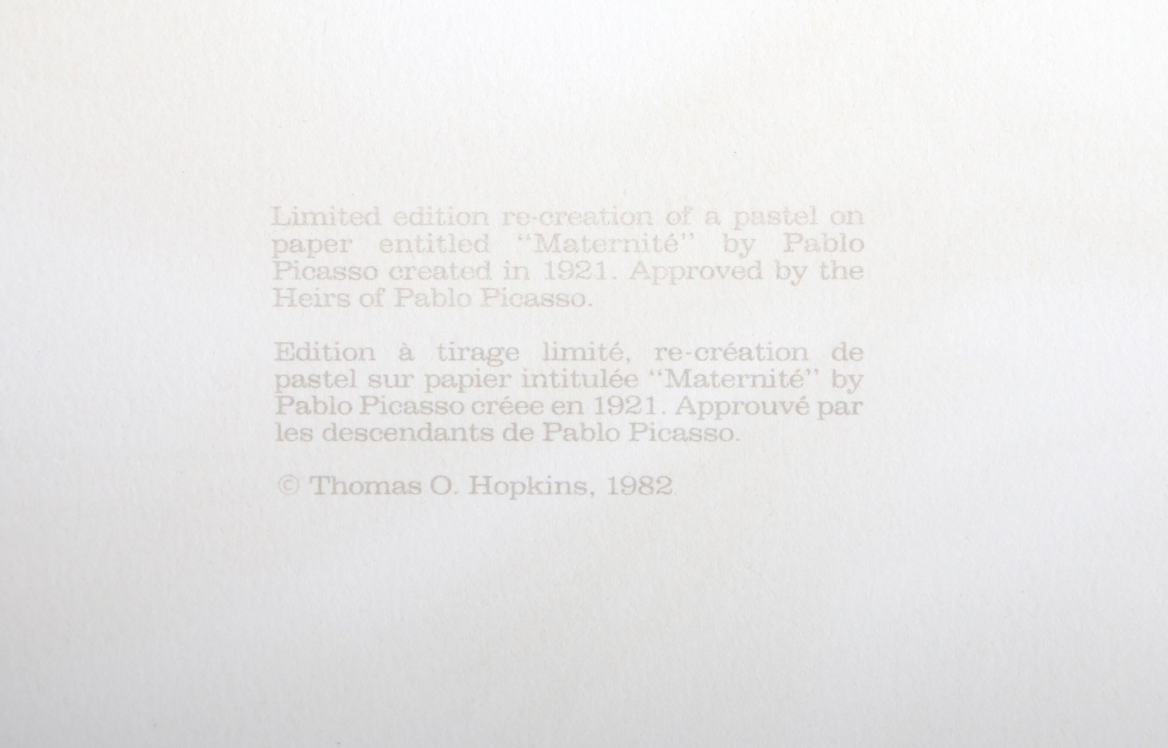 Maternité, Modern Lithograph after Pablo Picasso For Sale 4