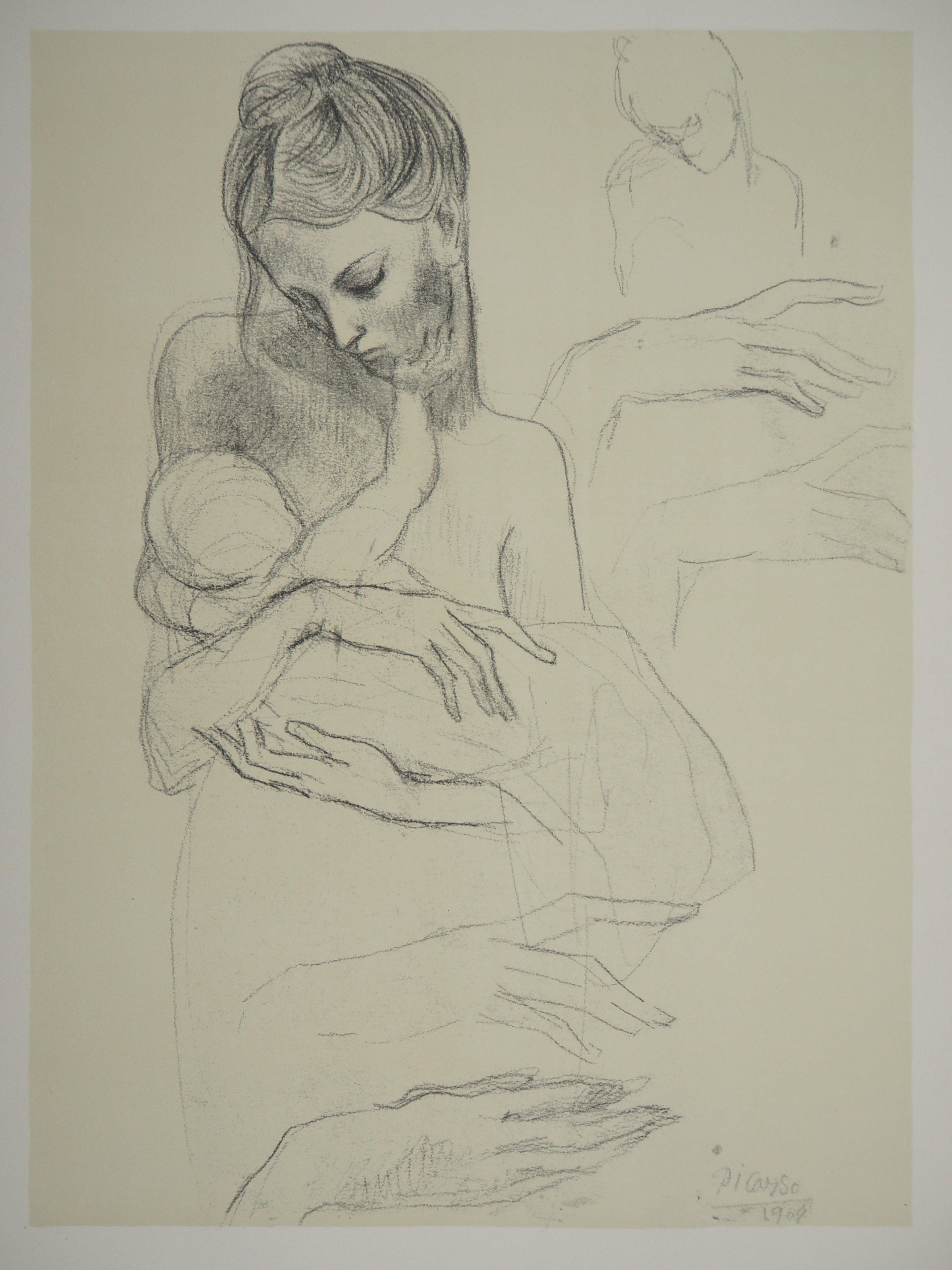 Pablo Picasso Figurative Print - Maternity : Mother and Child - Lithograph, 1946