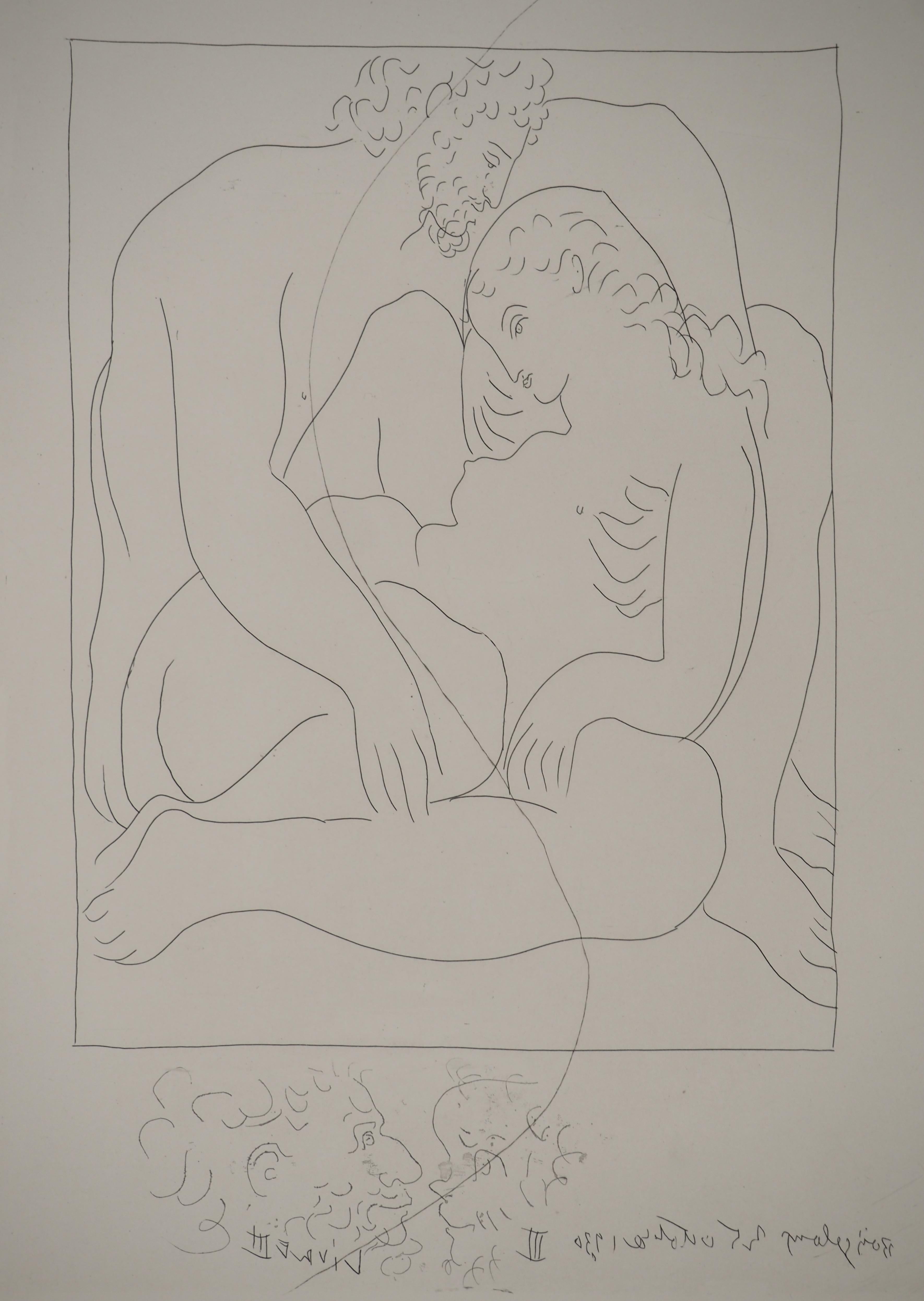 Métarmorphoses d'Ovide, Verliebtes Paar - Original-Radierung (Baer #148) (Moderne), Print, von Pablo Picasso