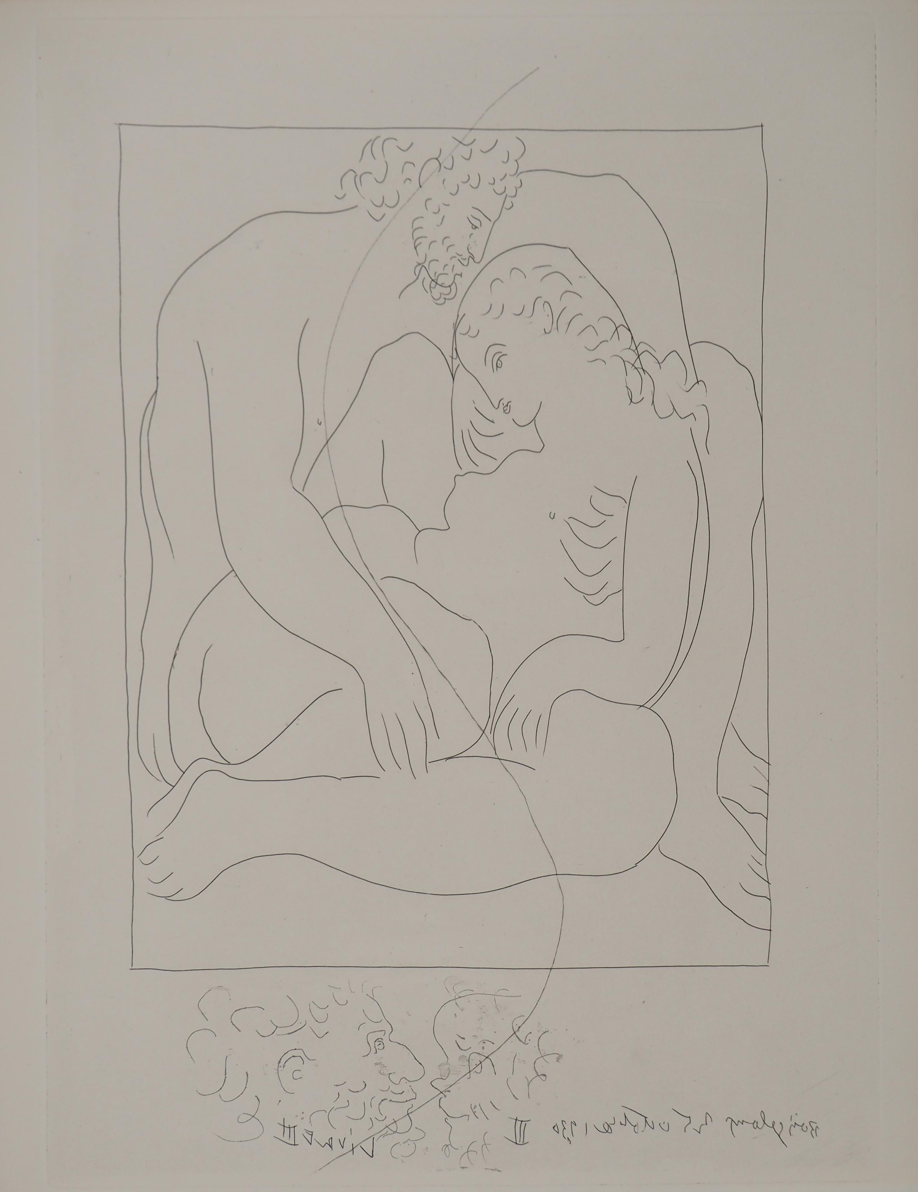 Pablo Picasso Figurative Print – Métarmorphoses d'Ovide, Verliebtes Paar - Original-Radierung (Baer #148)