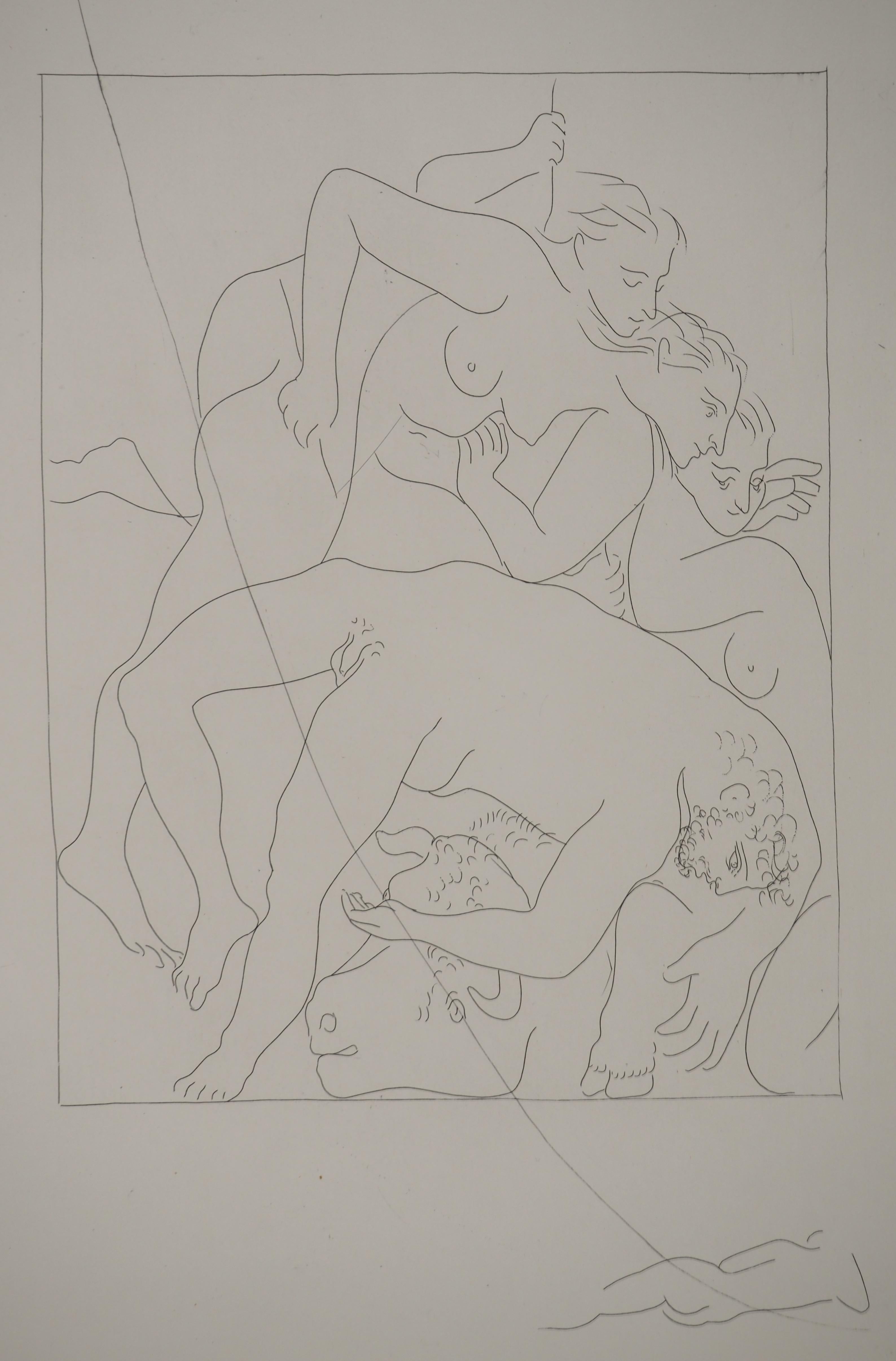 Métarmorphoses d'Ovide, Mort d'Orphée - Gravure originale (Baer #164) - Moderne Print par Pablo Picasso