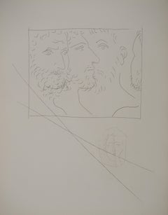 Métarmorphoses d'Ovide, Vier Köpfe - Original-Radierung (Baer #151)