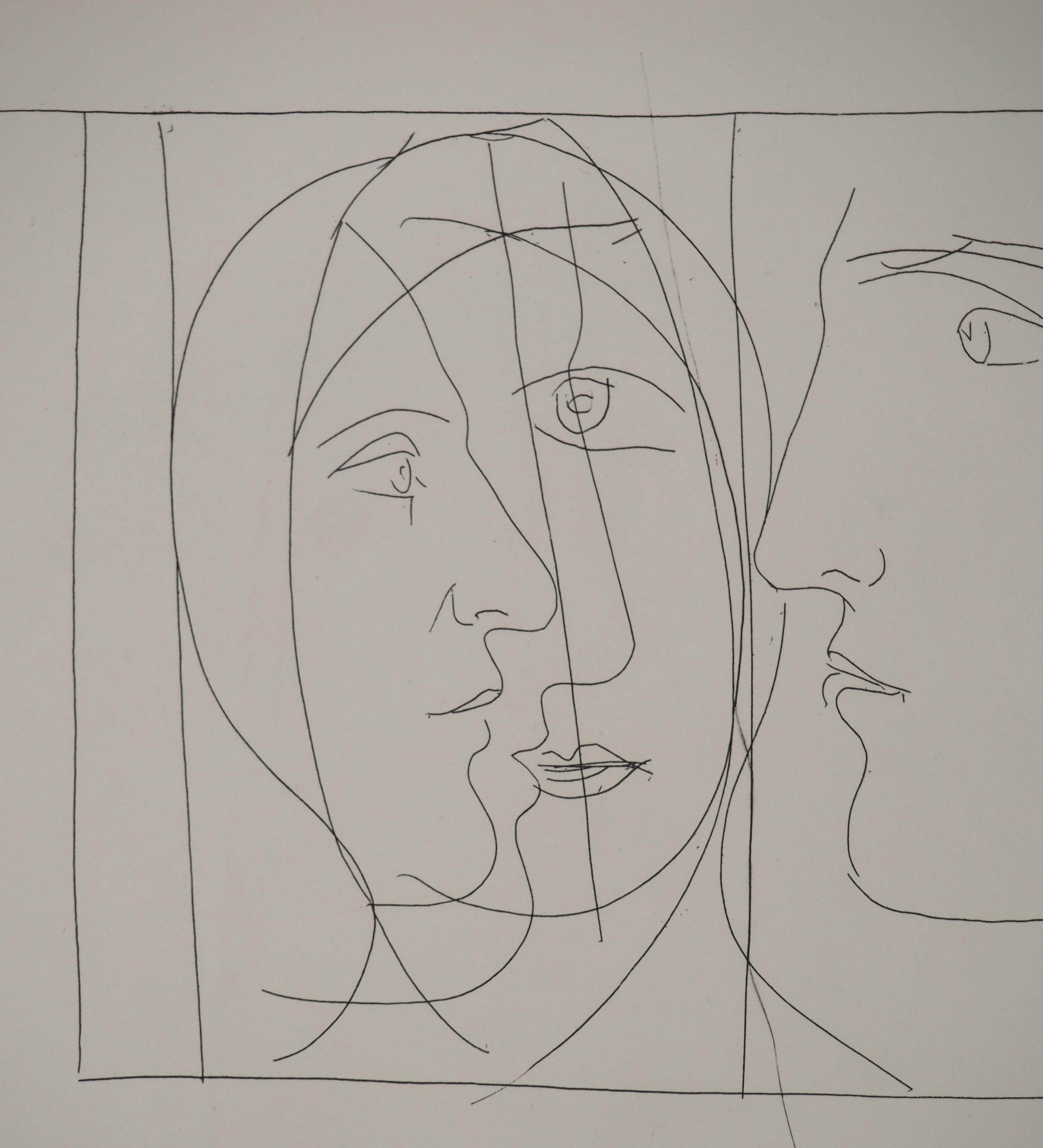 Pablo PICASSO
Métarmorphoses d'Ovide, Heads , 1936

Original etching (Atelier Lacourière, Paris)
Unsigned
On BFK Rives vellum 32.5 x 25 cm (12.7 x 9.8 in)

REFERENCES : 
- Catalog raisonne Bloch #103
- Catalog raisonne Baer #147

INFORMATION :