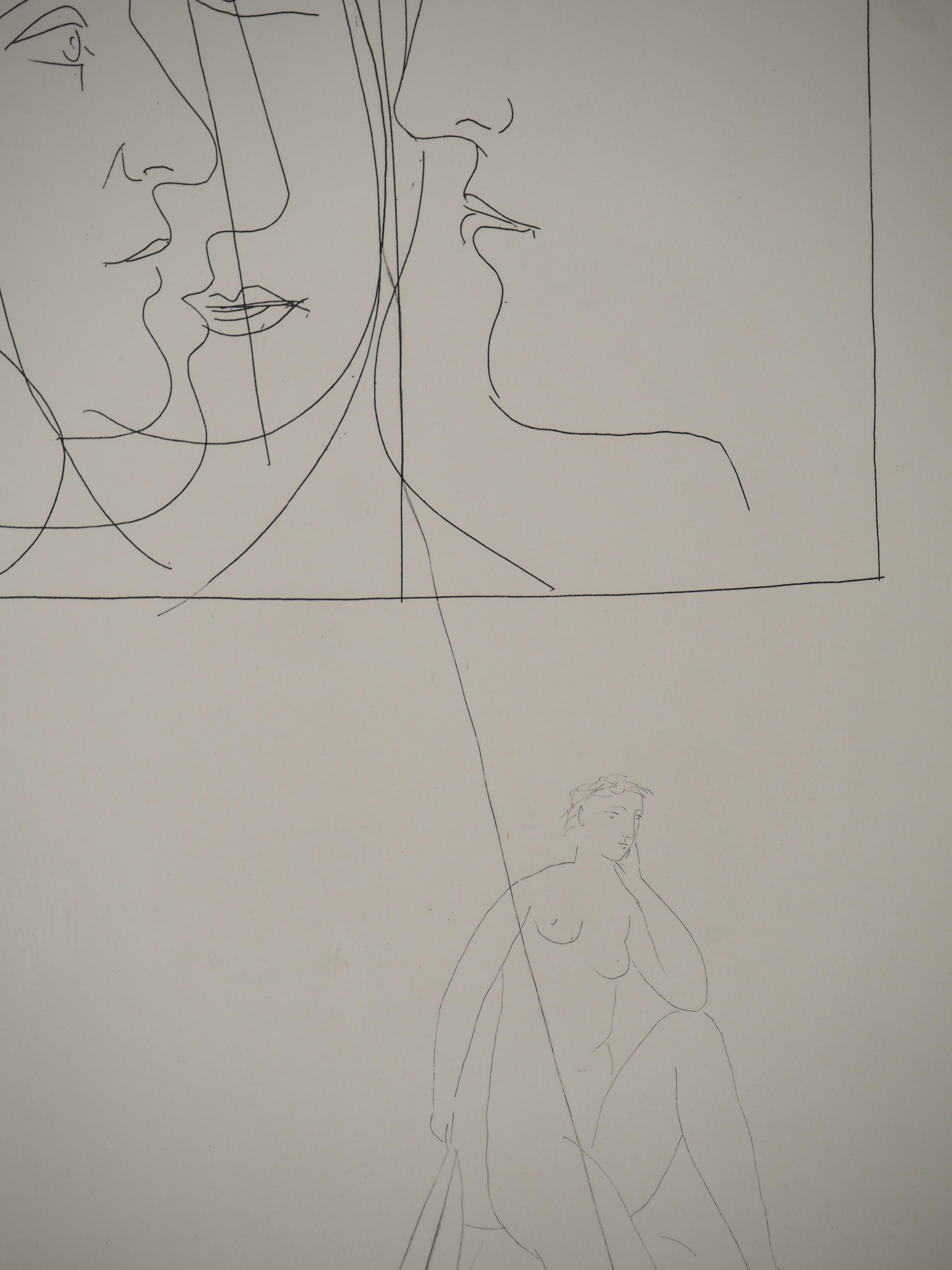 Métarmorphoses d'Ovide, Heads - Original Etching (Baer #147) For Sale 1