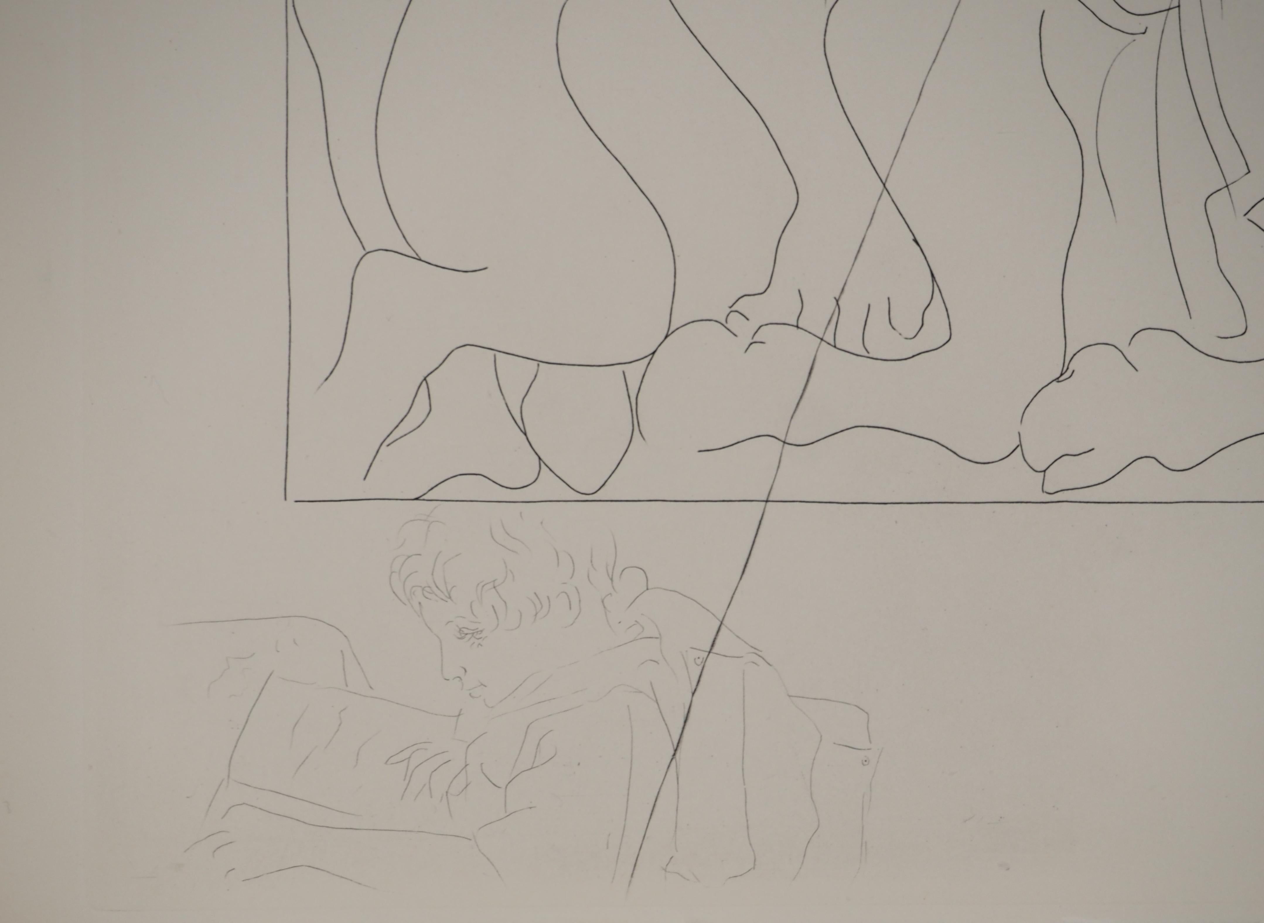 Pablo PICASSO
Métarmorphoses d'Ovide, Hercules and the Centaur, 1936

Original etching (Atelier Lacourière, Paris)
Unsigned
On BFK Rives vellum 32.5 x 25 cm (12.7 x 9.8 in)

REFERENCES : 
- Catalog raisonne Bloch #116
- Catalog raisonne Baer