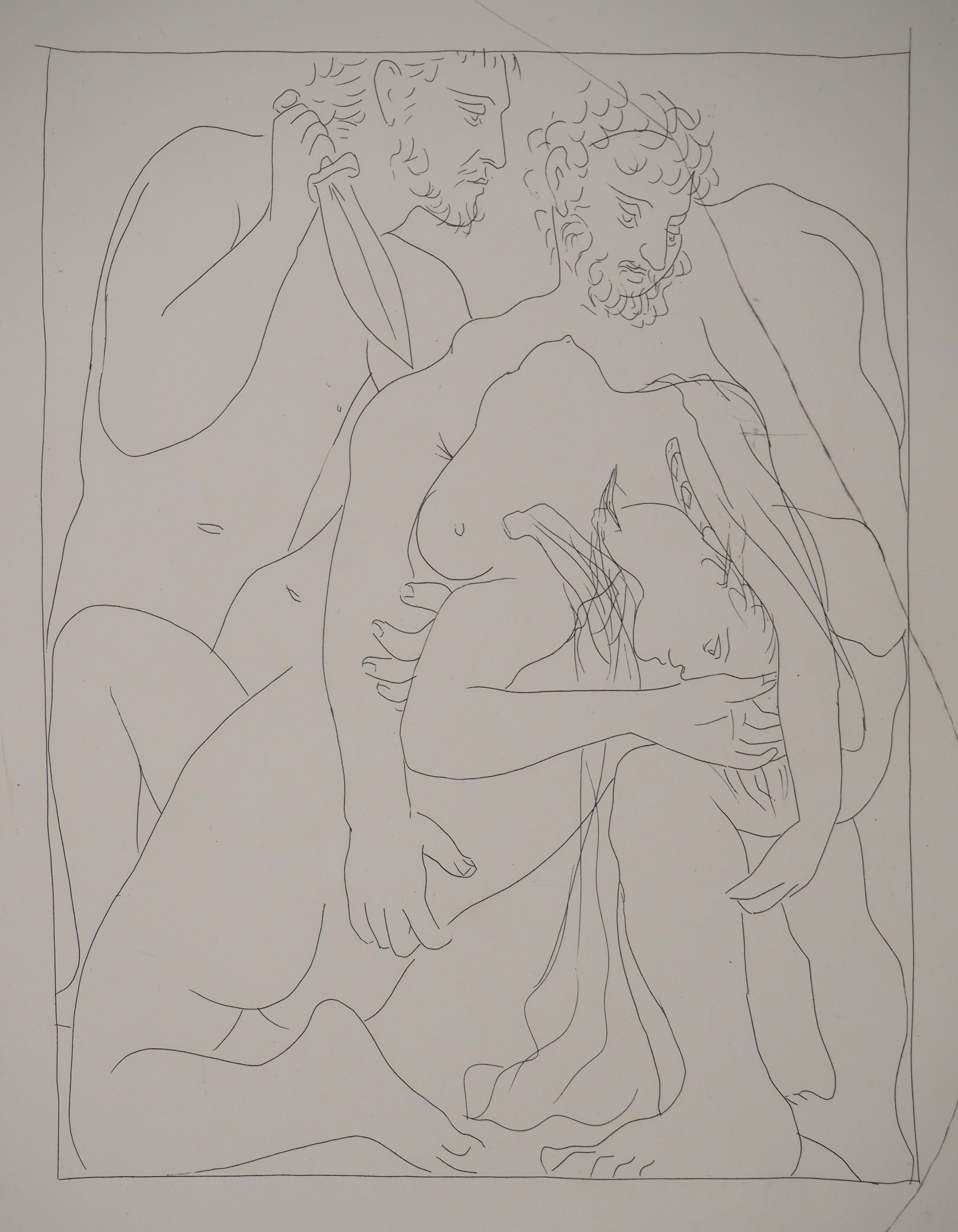 Métarmorphoses d'Ovide, On Achilles' Tomeb - Original Etching (Baer #168) - Modern Print by Pablo Picasso