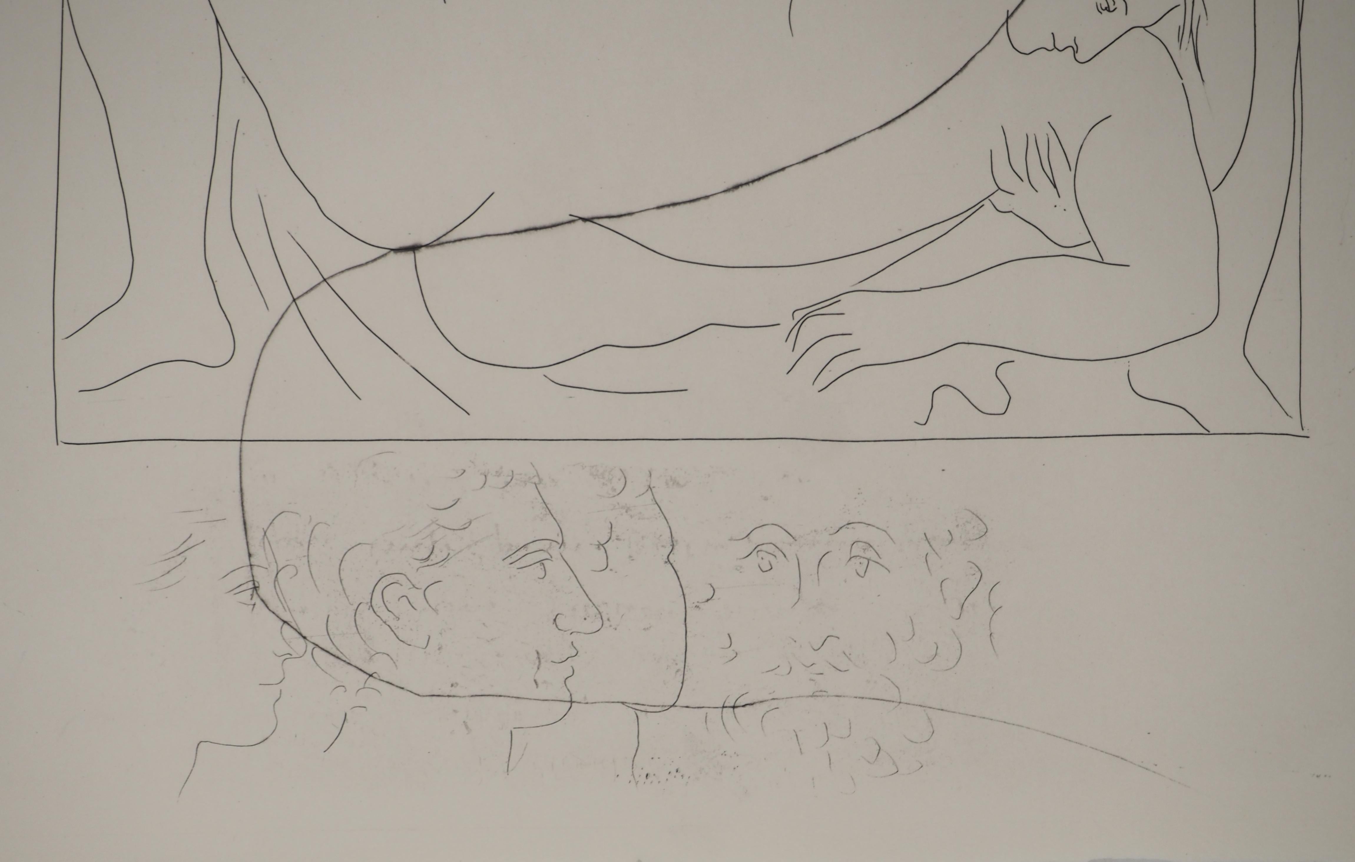 Pablo PICASSO
Métarmorphoses d'Ovide, Snake Bite, 1936

Original etching (Atelier Lacourière, Paris)
Unsigned
On BFK Rives vellum 32.5 x 25 cm (12.7 x 9.8 in)

REFERENCES : 
- Catalog raisonne Bloch #118
- Catalog raisonne Baer #162

INFORMATION :
