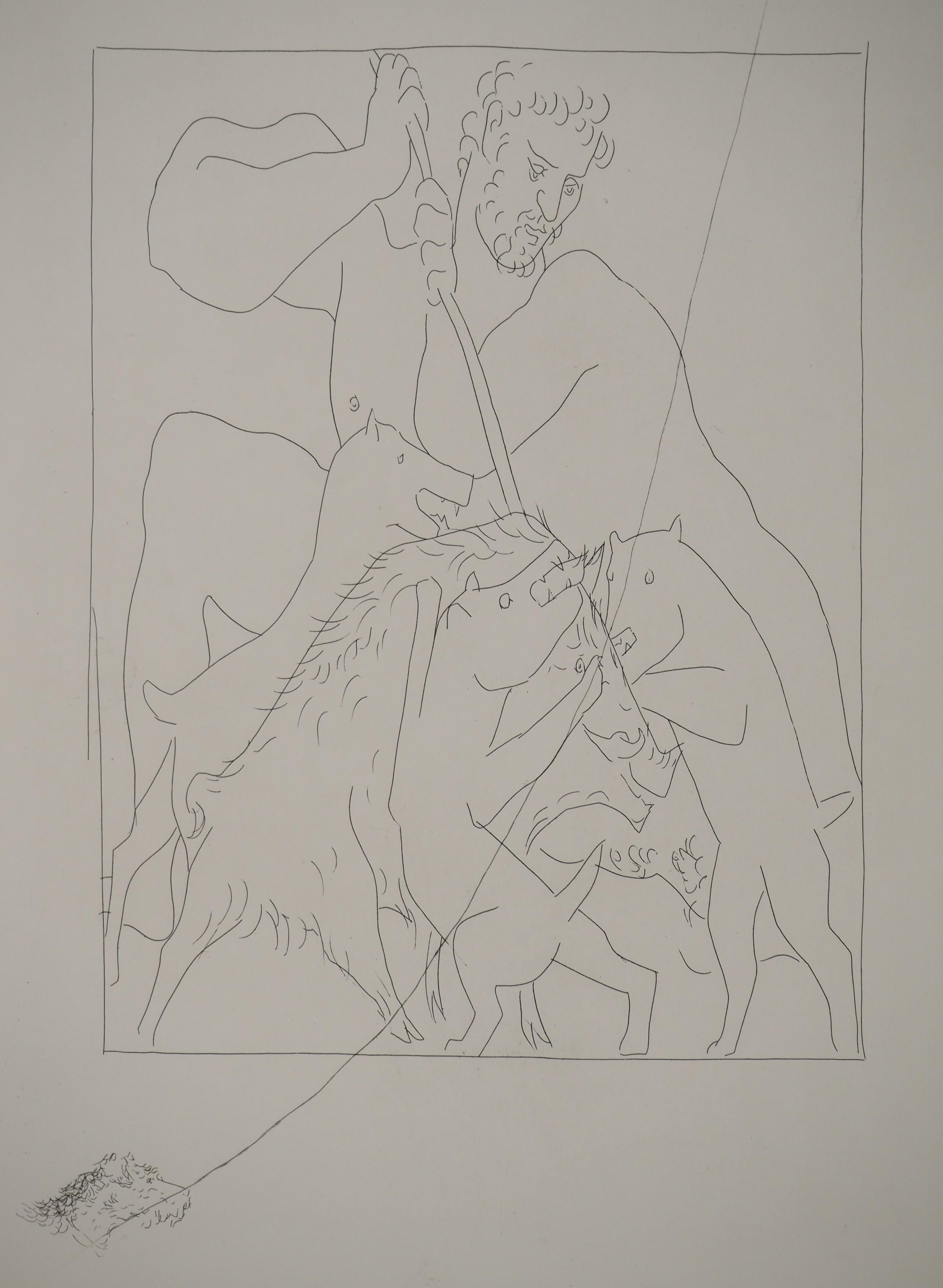 Métarmorphoses d'Ovide, The Calydon Boar - Original Etching (Baer #158) - Modern Print by Pablo Picasso