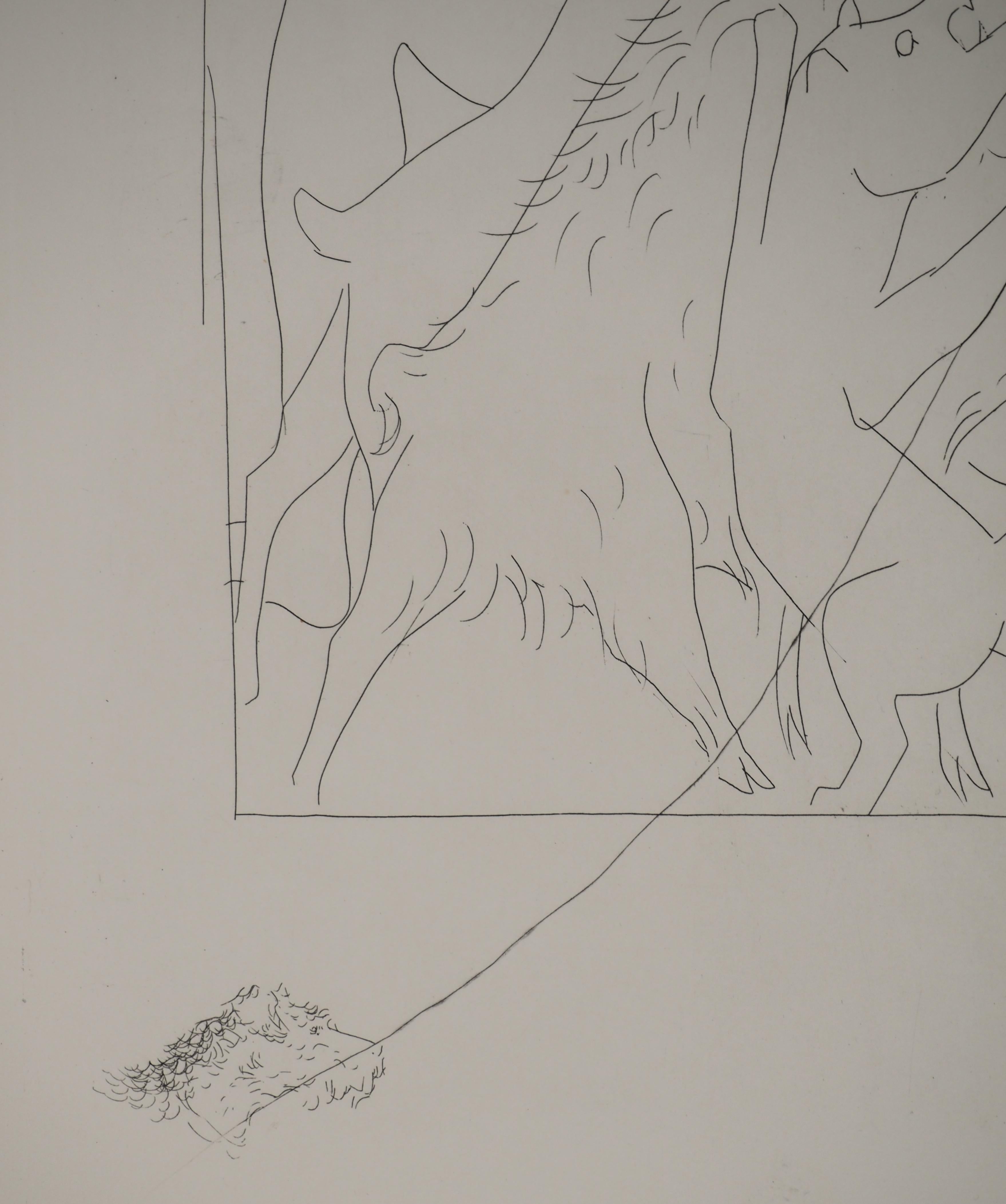 Métarmorphoses d'Ovide, The Calydon Boar - Original Etching (Baer #158) For Sale 1