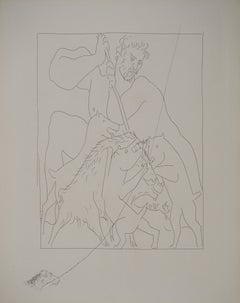 Métarmorphoses d'Ovide, The Calydon Boar - Original Etching (Baer #158)