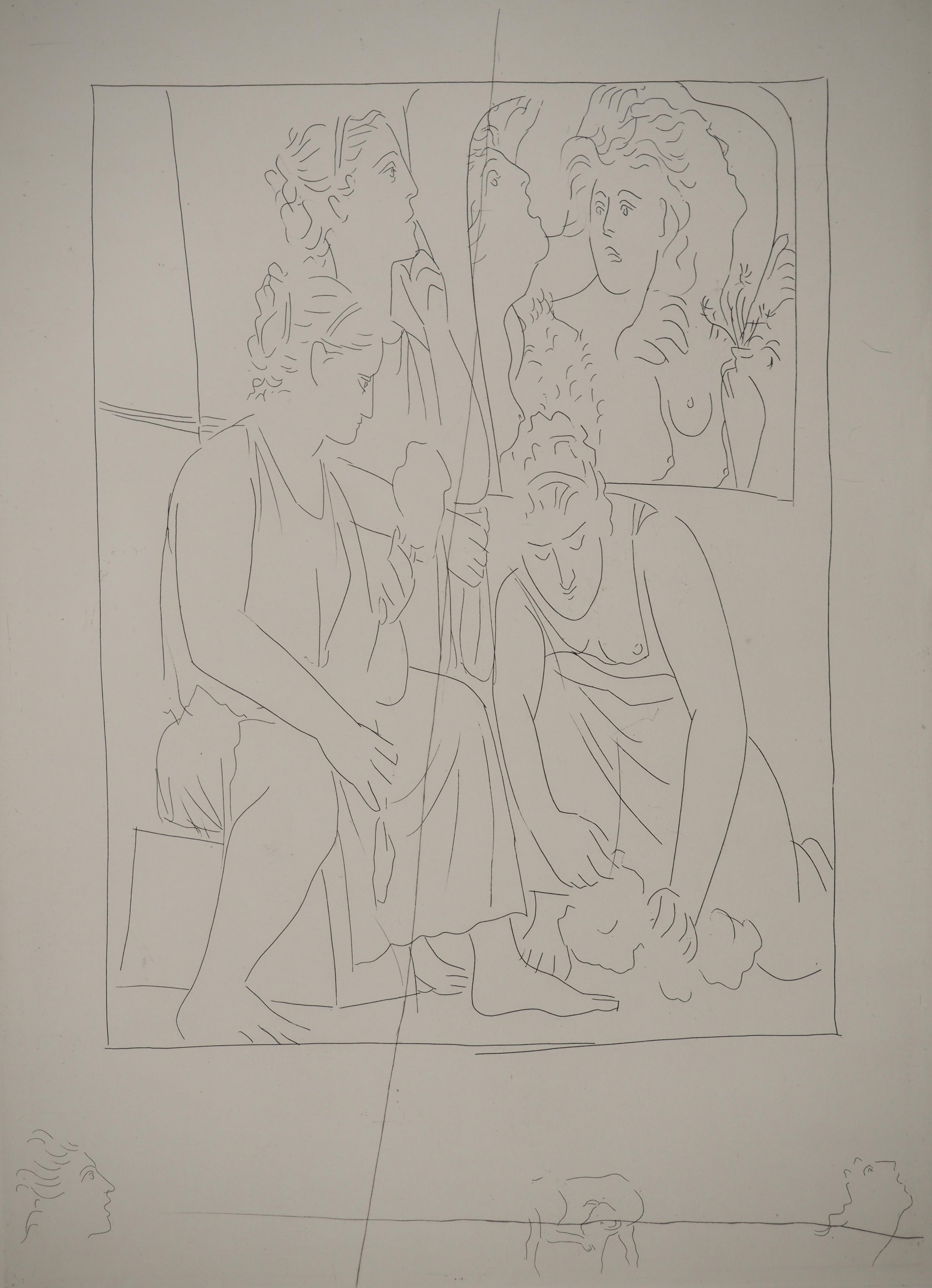 Métarmorphoses d'Ovide, Die Mädchen von Minyas - Original-Radierung (Baer #150) (Moderne), Print, von Pablo Picasso