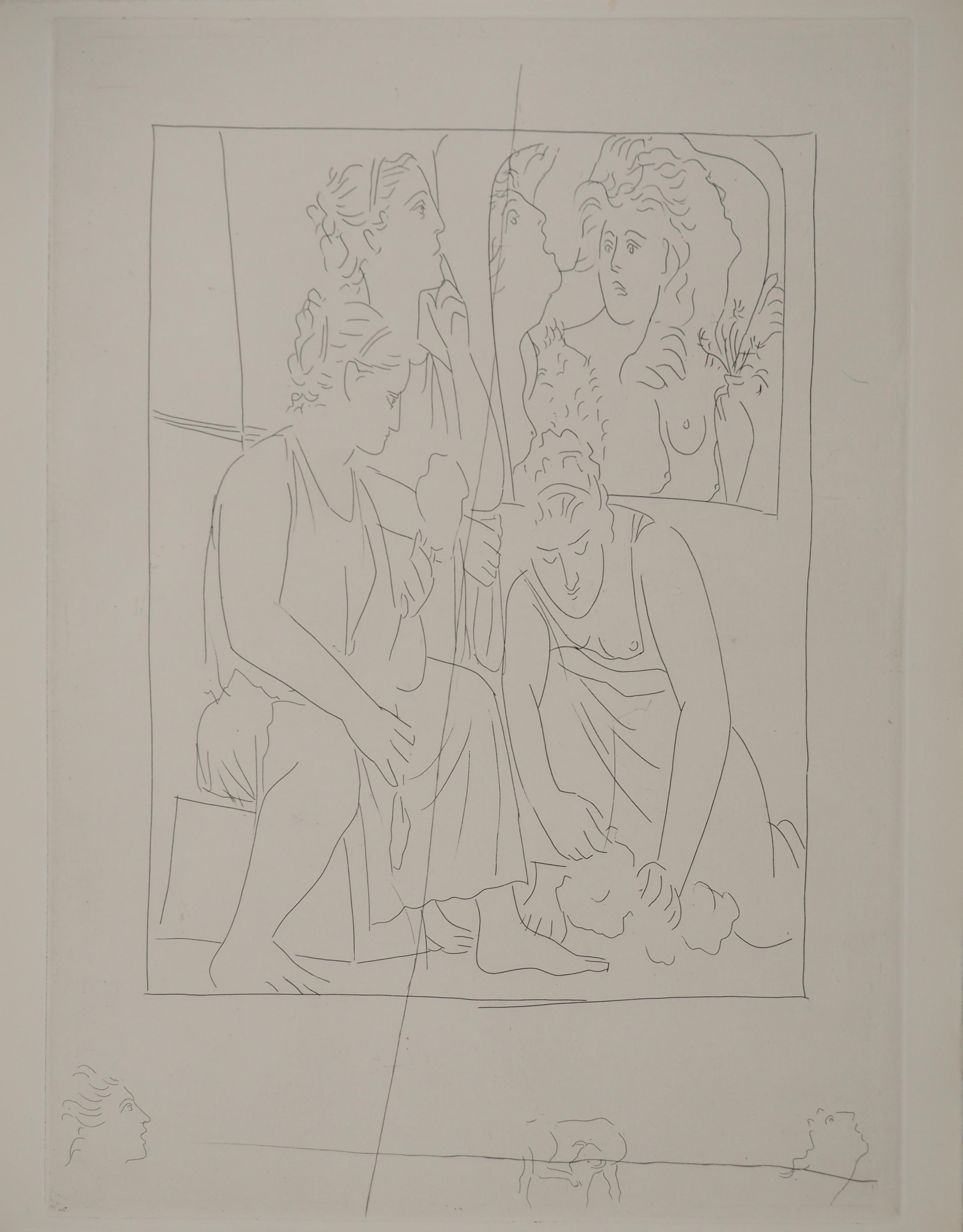 Pablo Picasso Nude Print – Métarmorphoses d'Ovide, Die Mädchen von Minyas - Original-Radierung (Baer #150)