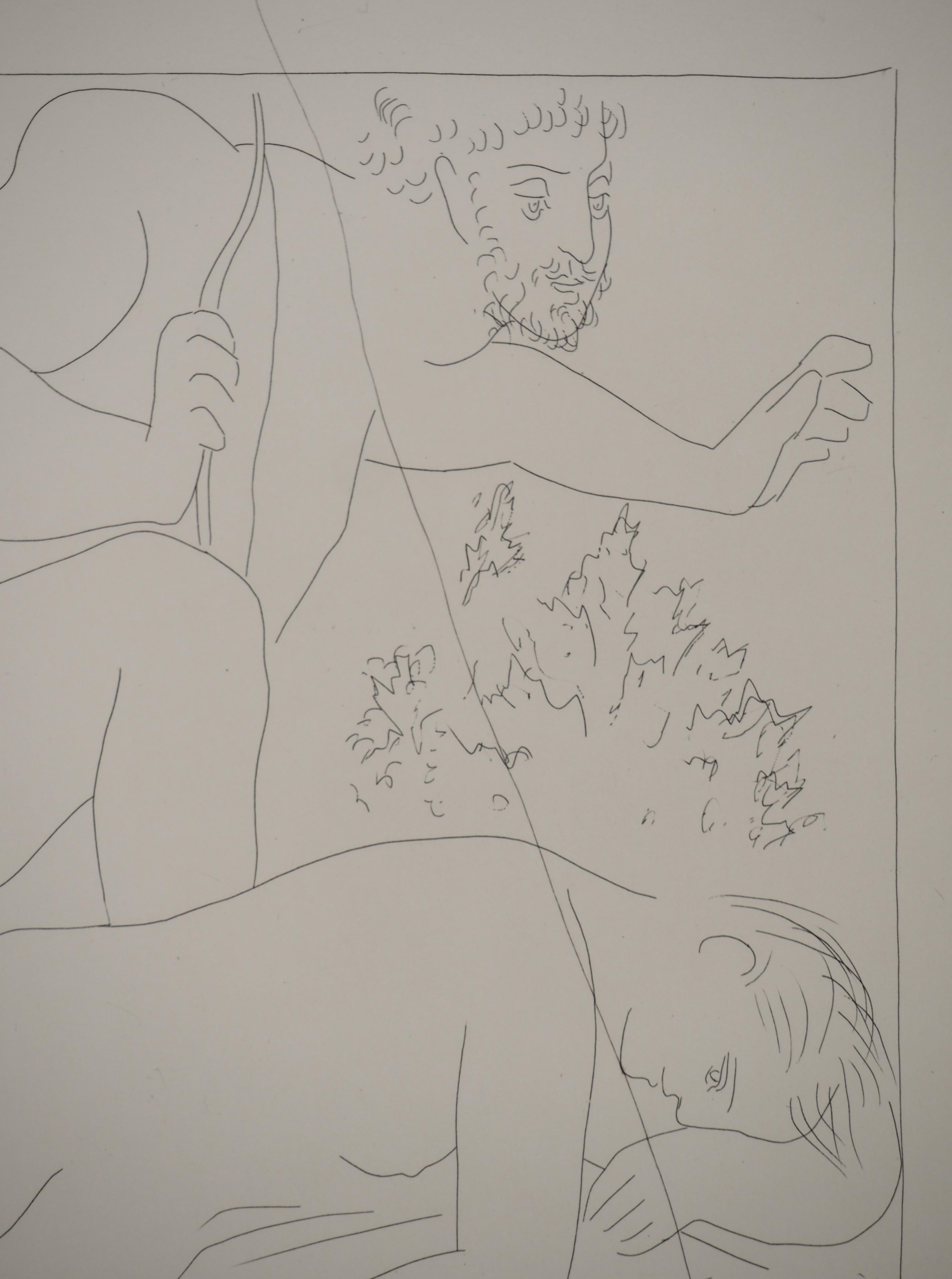 Métarmorphoses d'Ovide, Le meurtre de Procris - Gravure originale (Baer #156) - Gris Portrait Print par Pablo Picasso