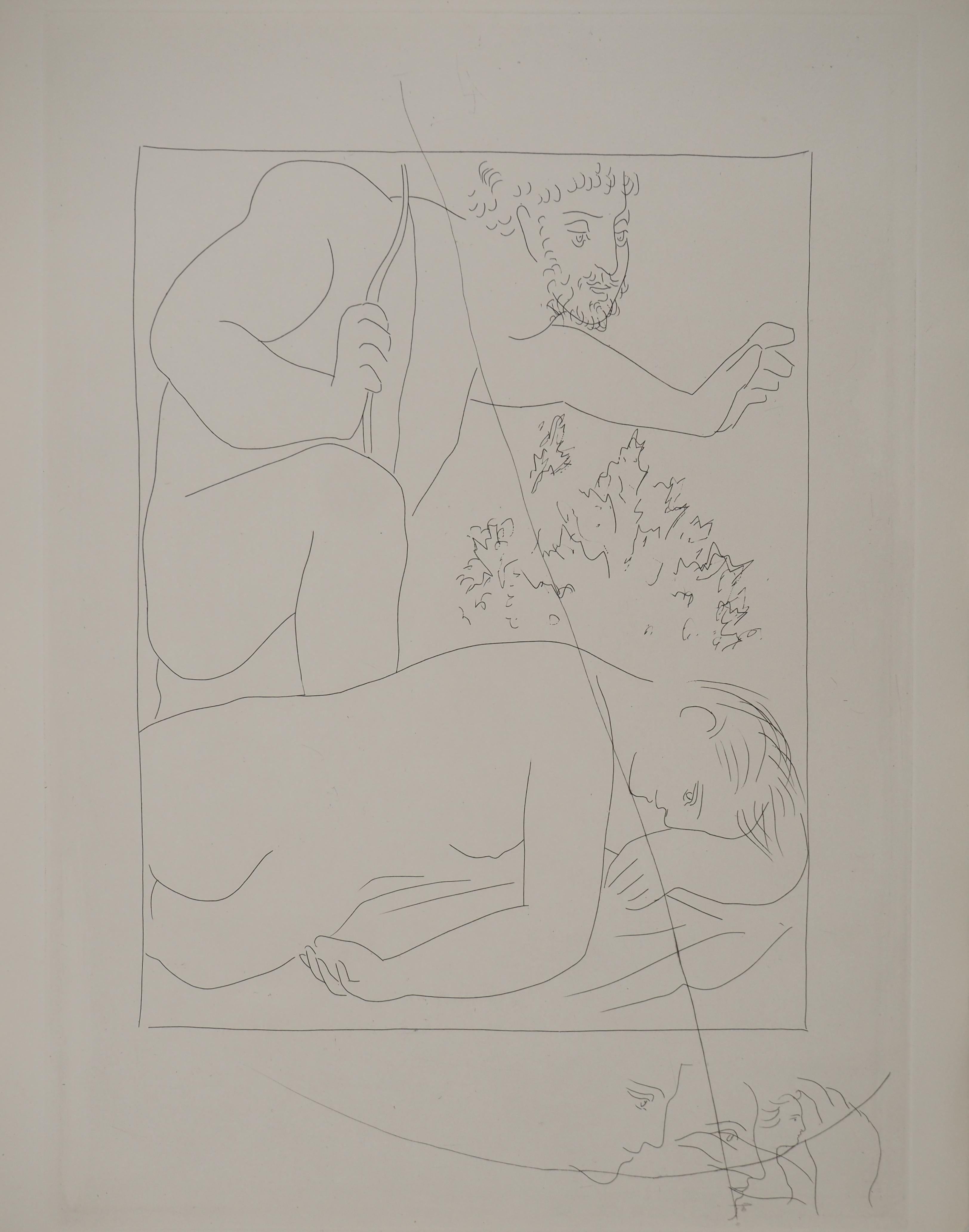 Portrait Print Pablo Picasso - Métarmorphoses d'Ovide, Le meurtre de Procris - Gravure originale (Baer #156)